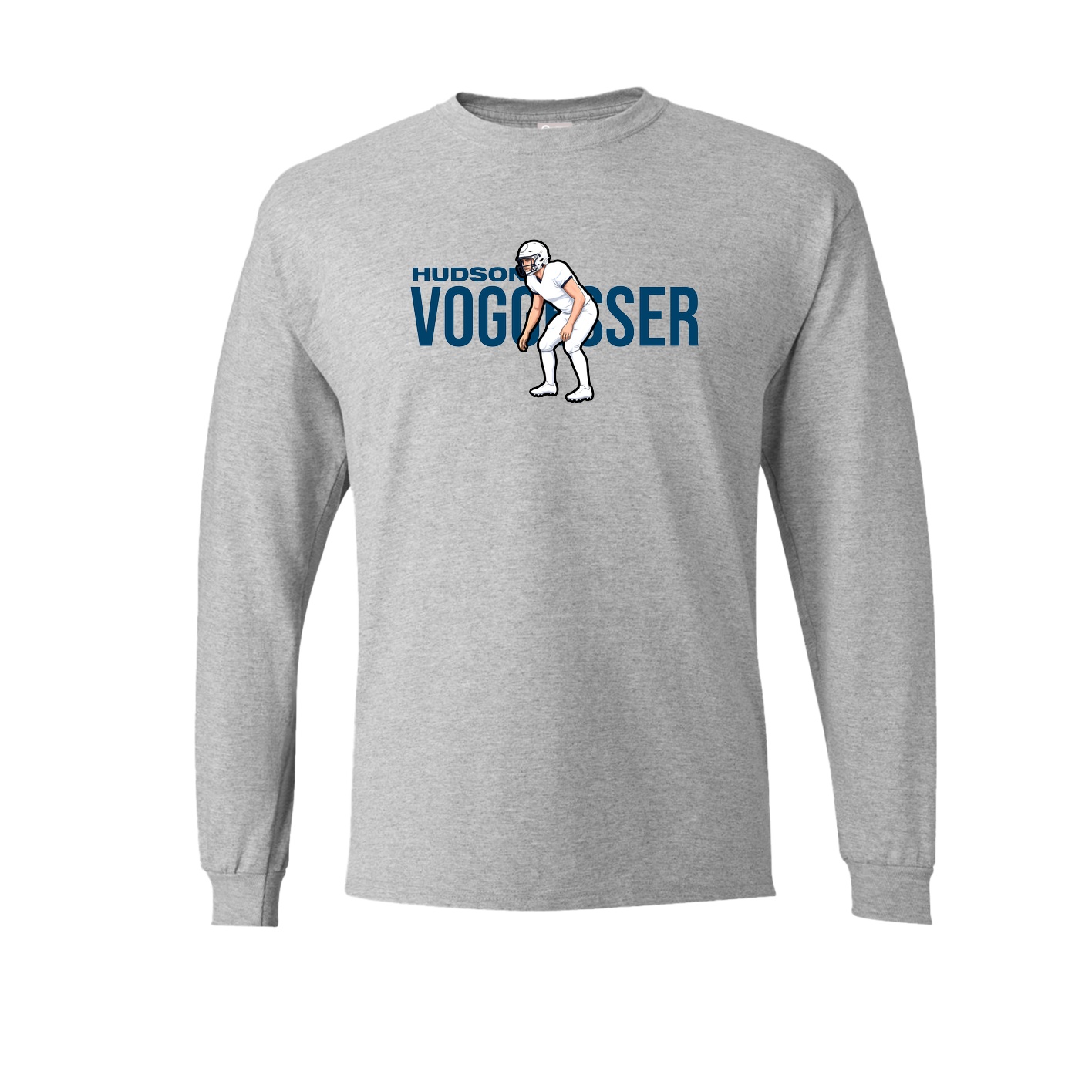 Long Sleeve Tee — Player Name in Grey