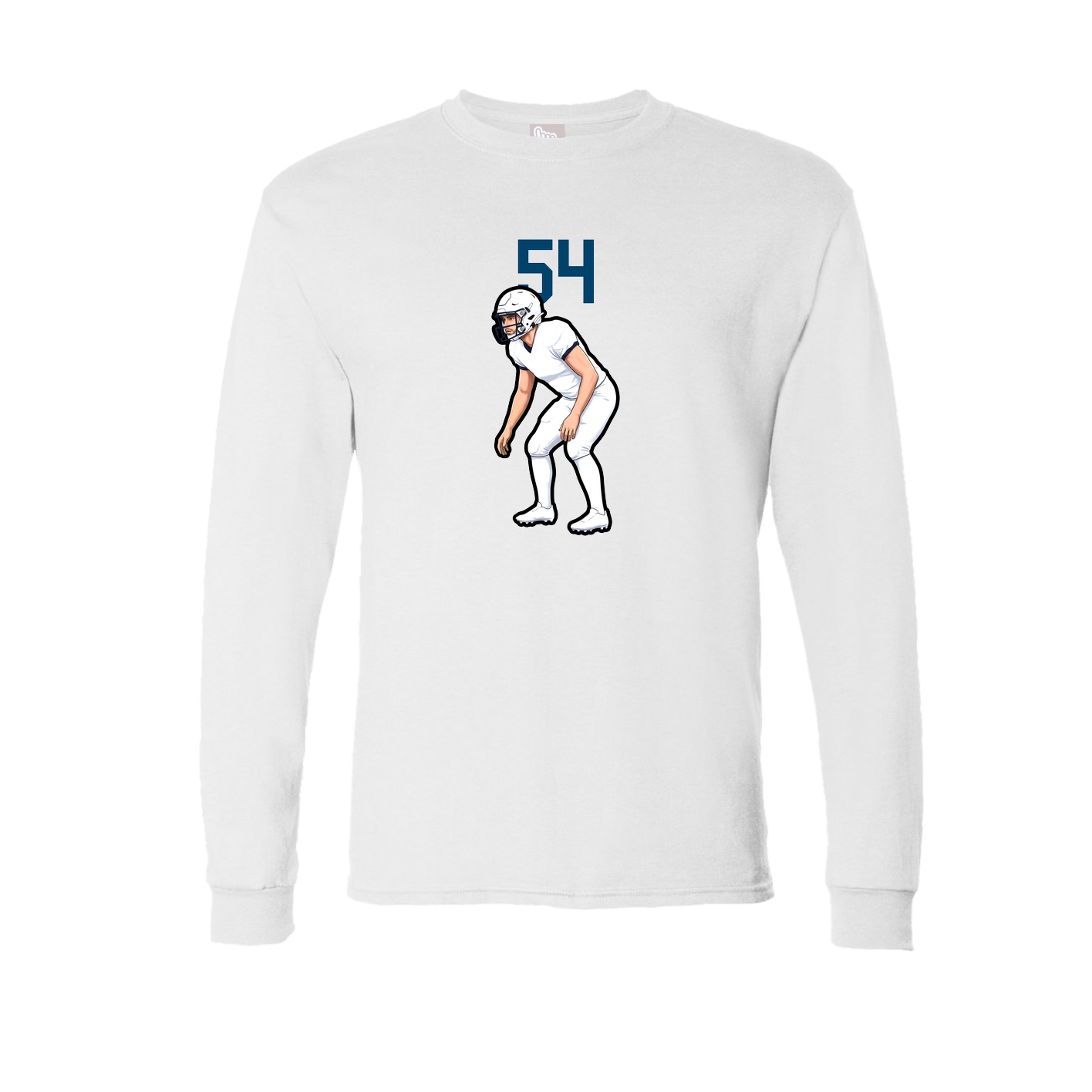 Long Sleeve Tee — Number Top in White