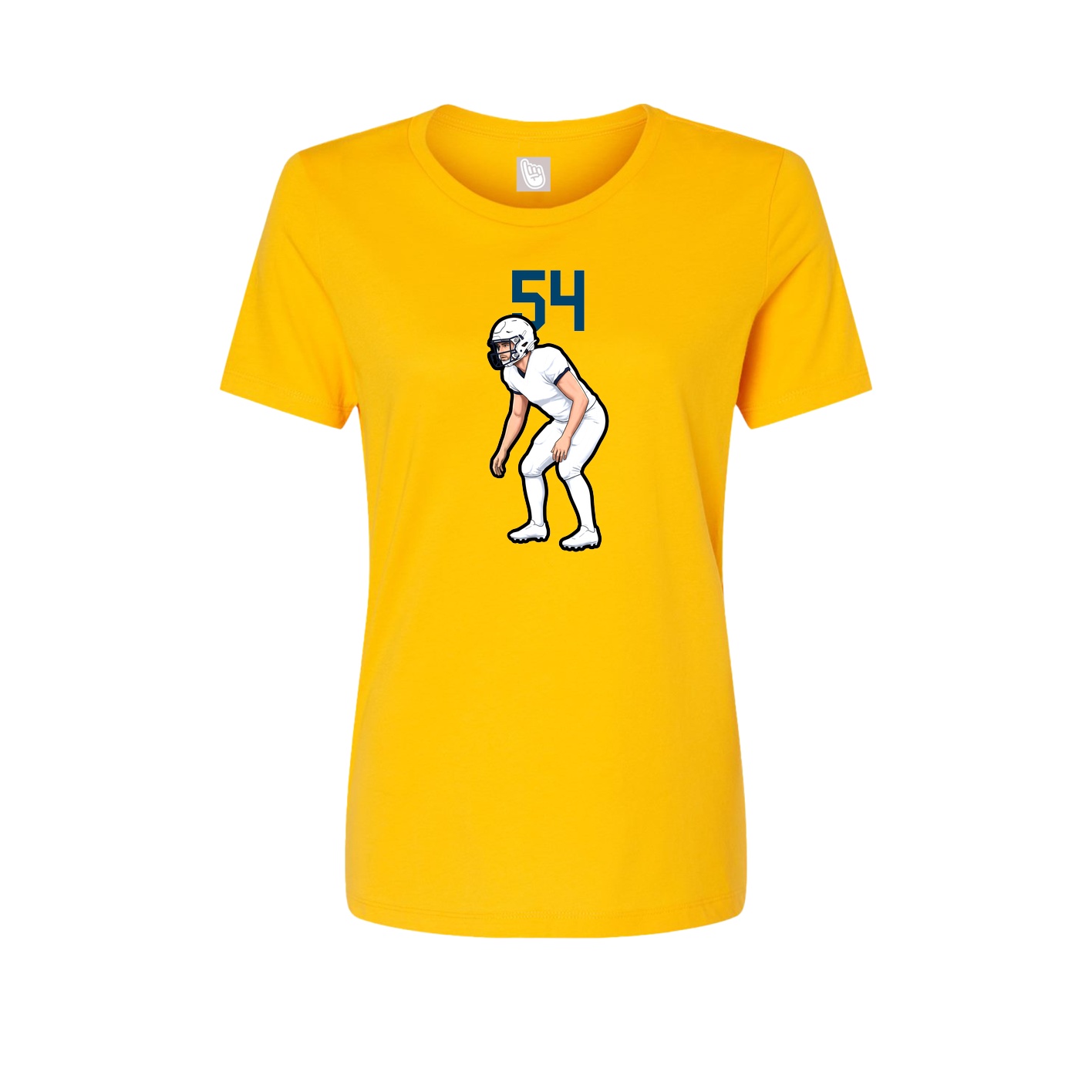 Fitted Women's Tee — Number Top in Gold