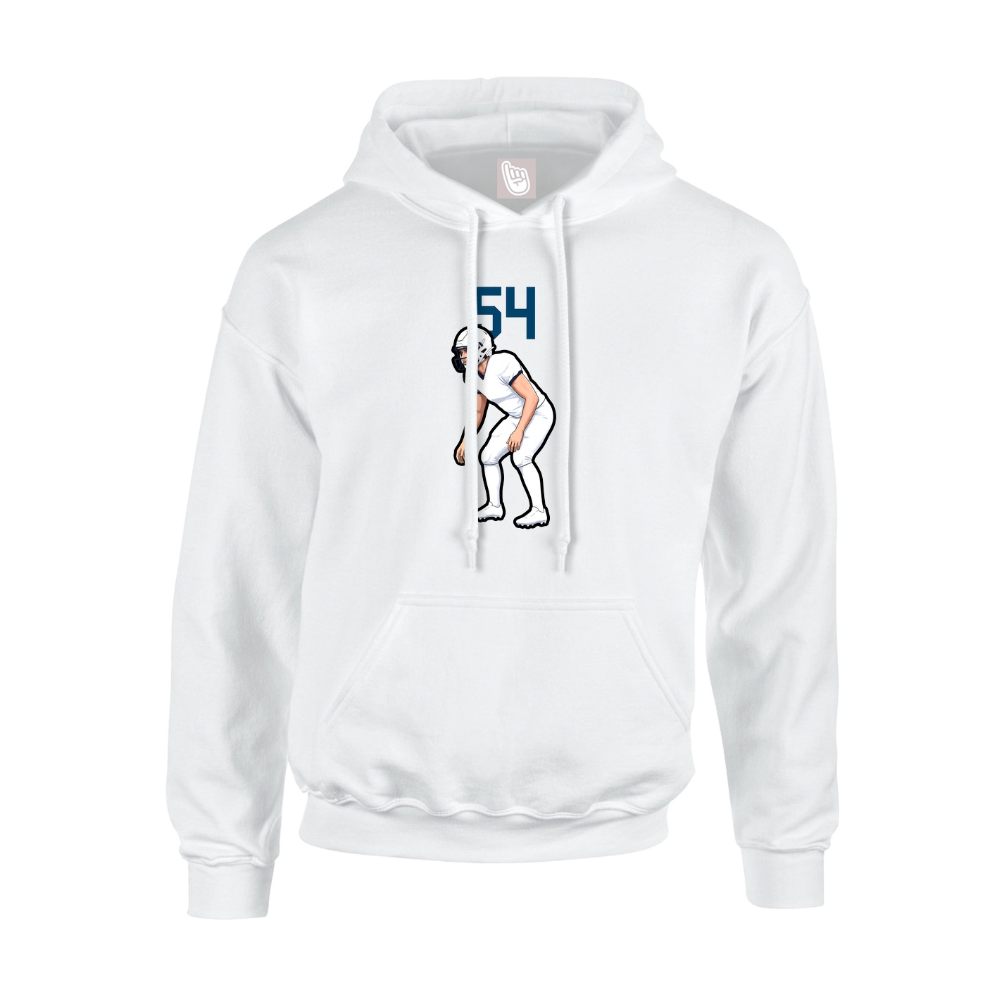 Youth Hoodie — Number Top in White