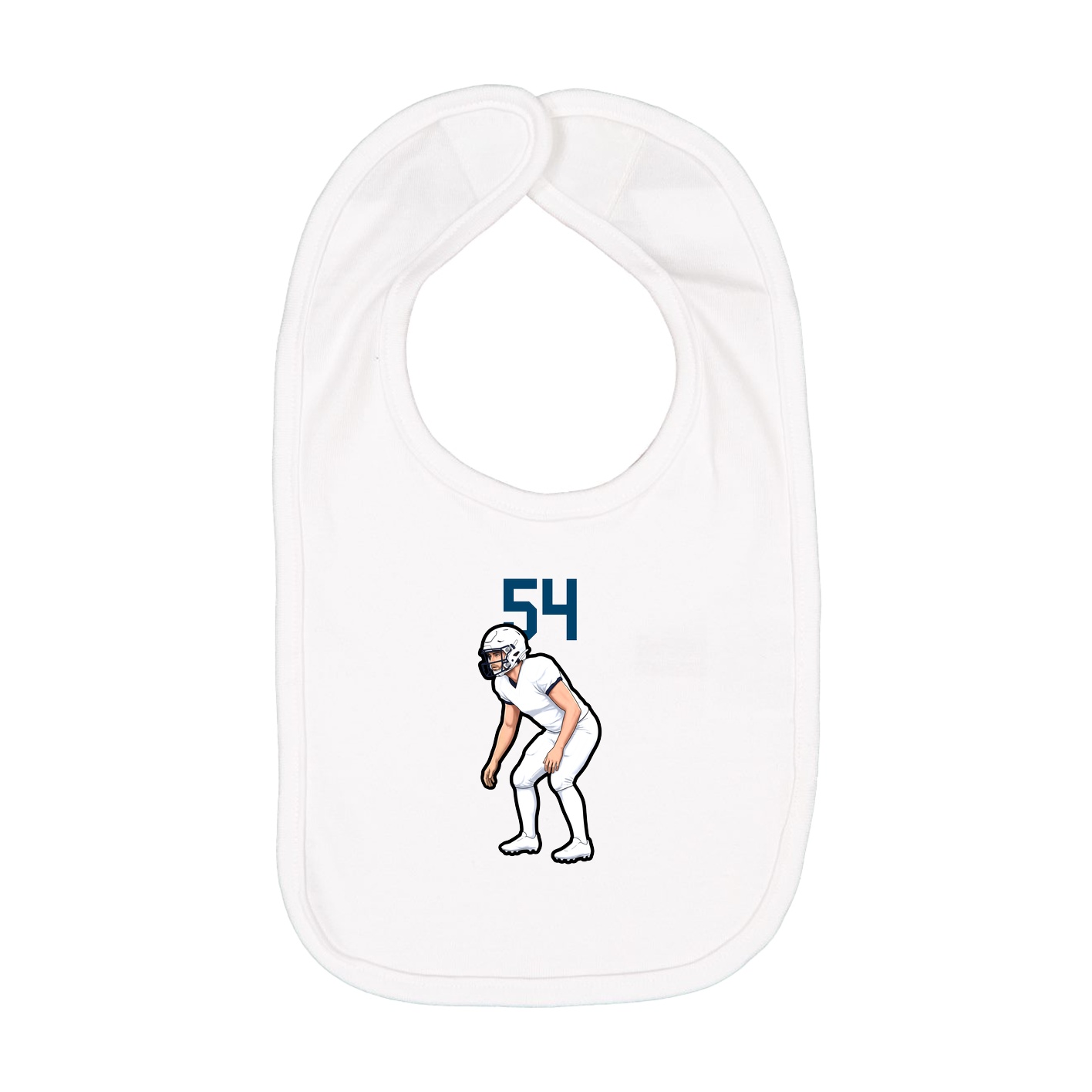 Infant Bib — Number Top in White