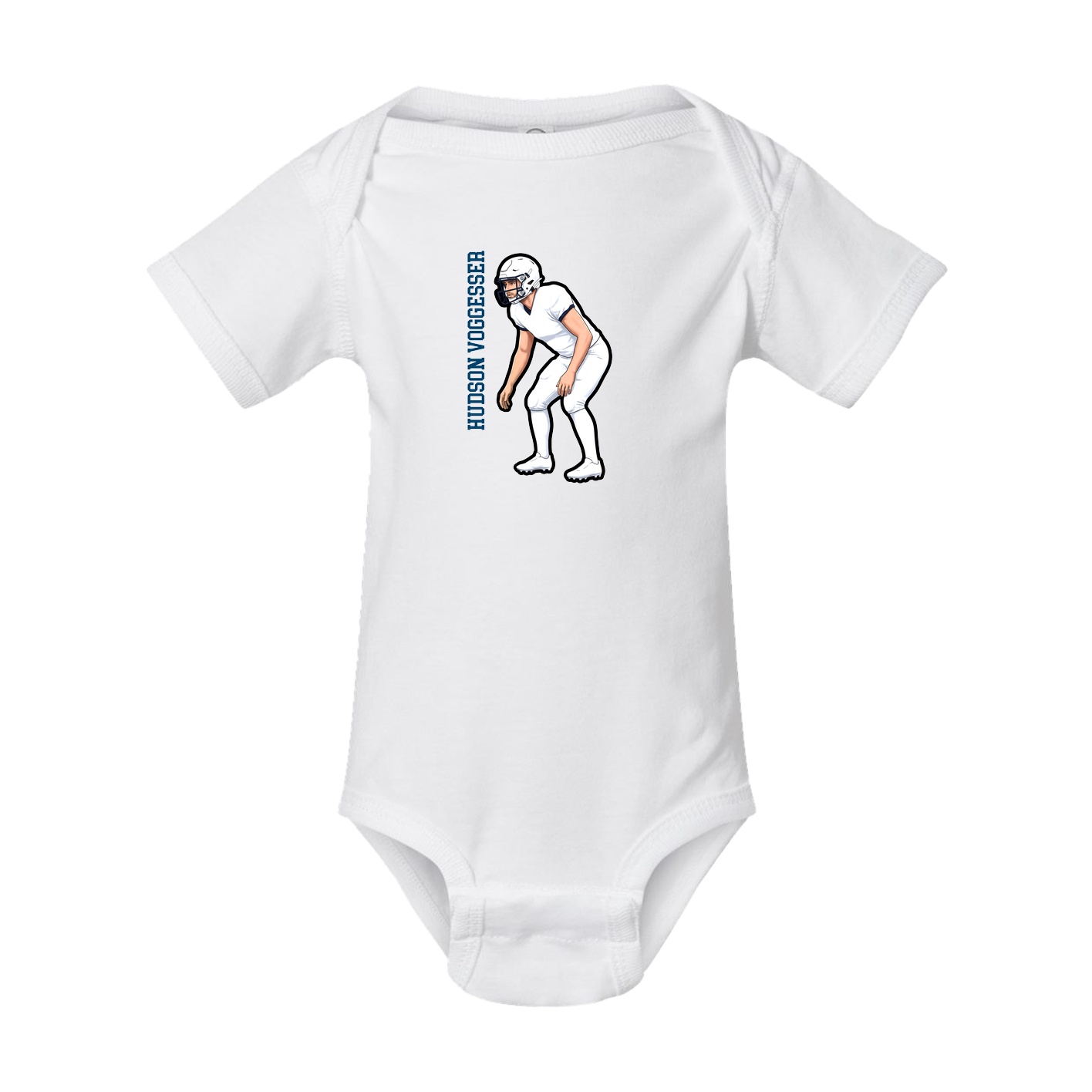 Baby Onesie — Name Vertical in White