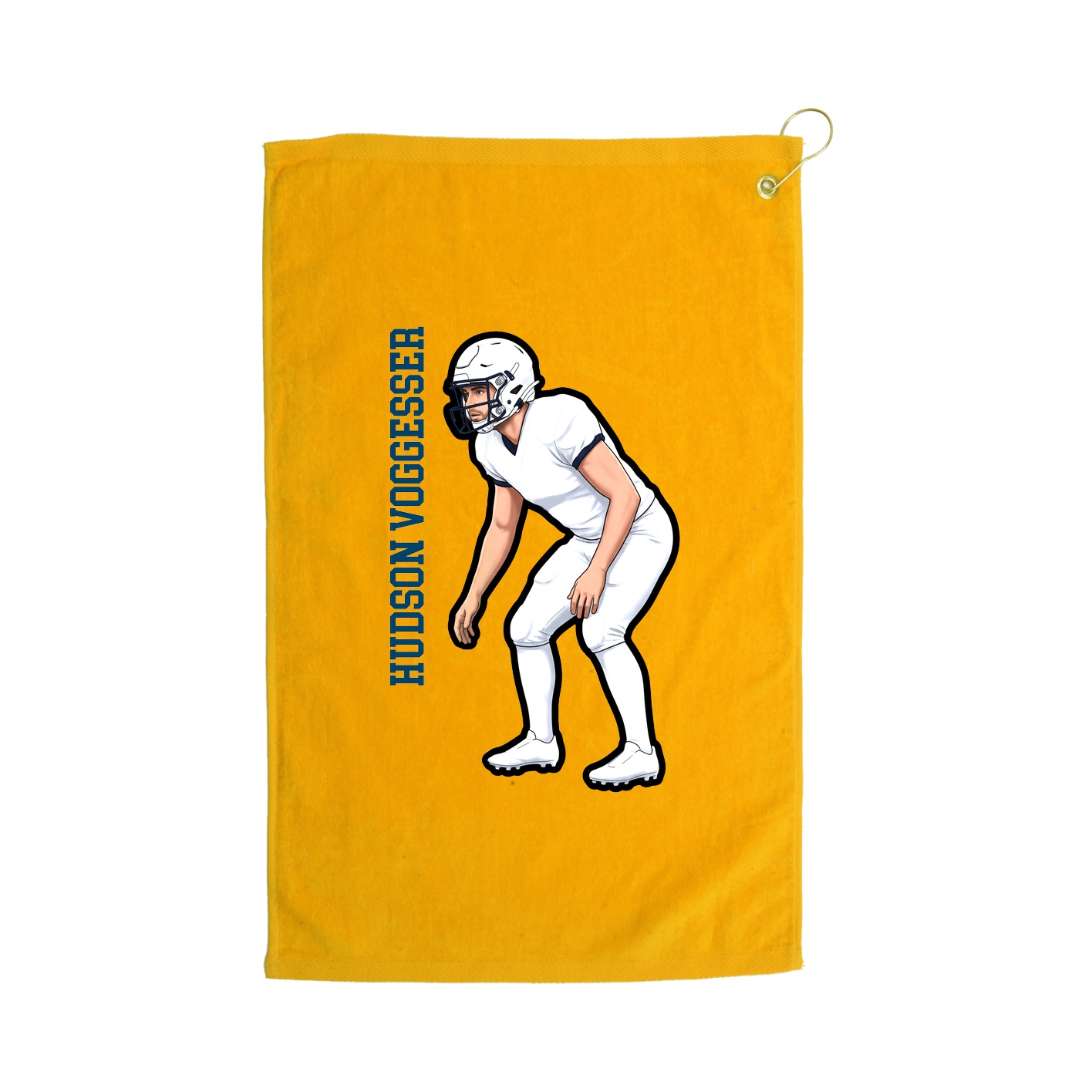 Golf Towel — Name Vertical in Gold