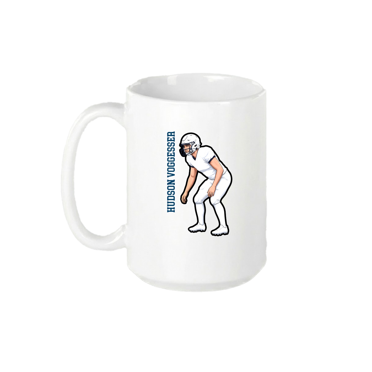 15oz Coffee Mug — Name Vertical in White