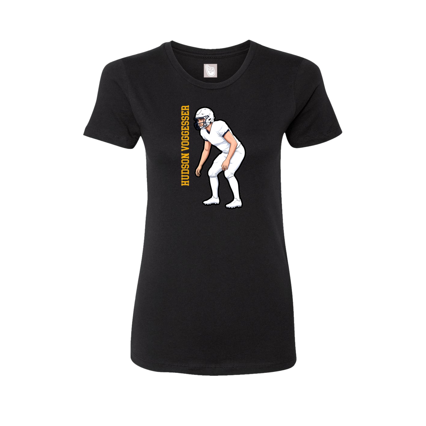 Fitted Women's Tee — Name Vertical in Black