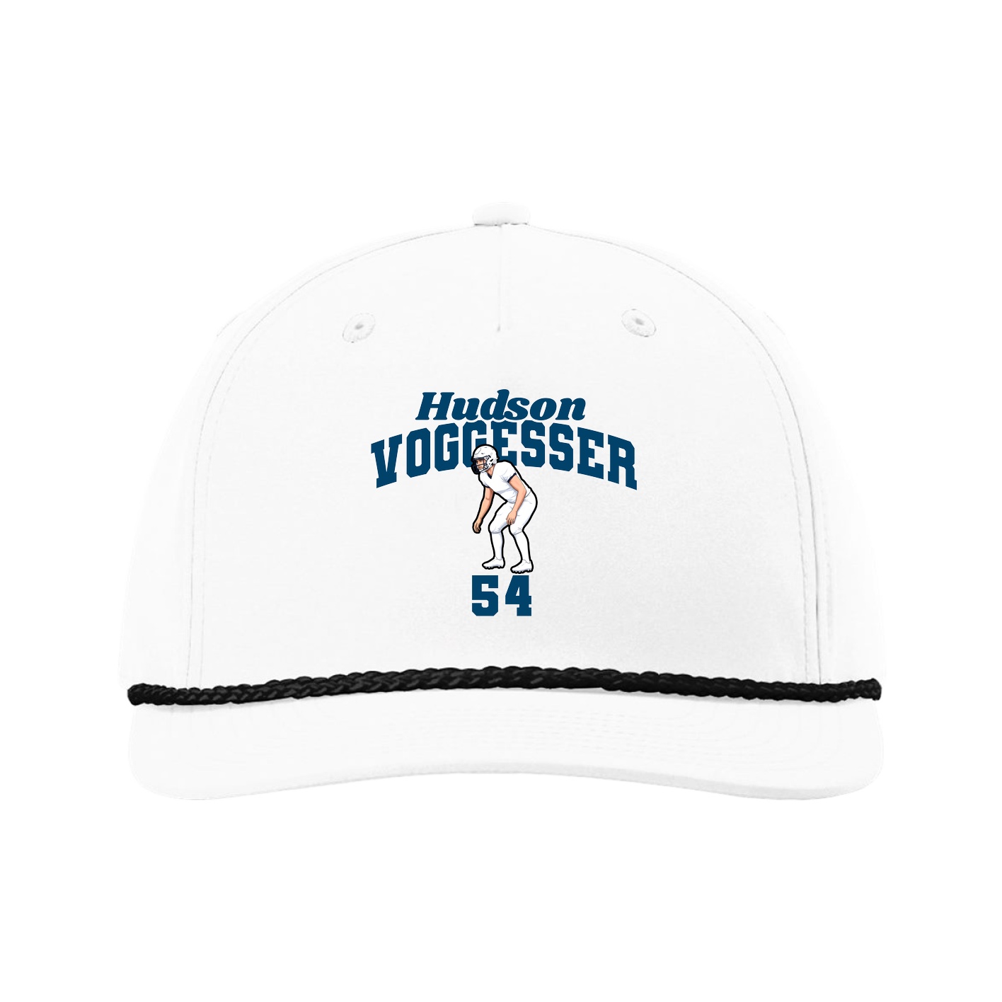 Five-Panel Classic Rope Cap — Signature Arch in White