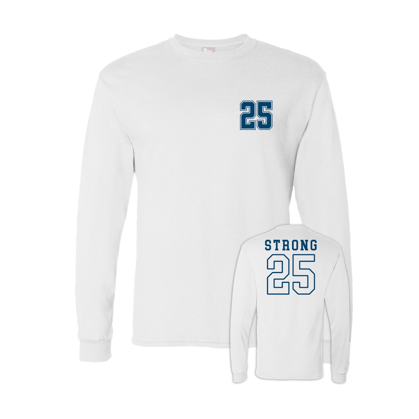 Long Sleeve Tee — Chest Back in White