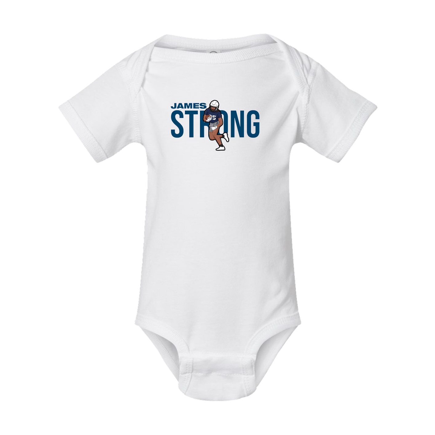Baby Onesie — Player Name in White
