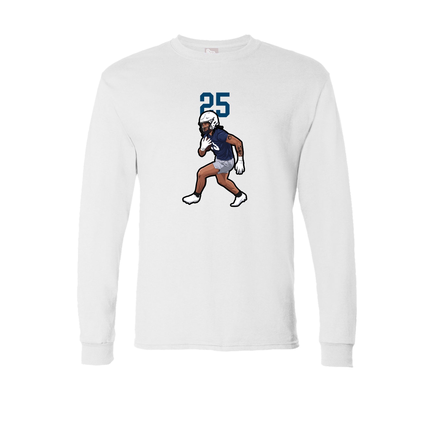 Long Sleeve Tee — Number Top in White