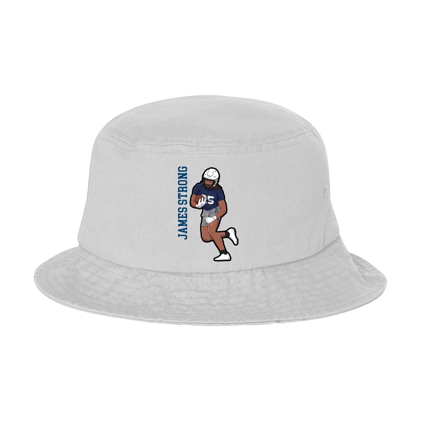 Bucket Cap — Name Vertical in White