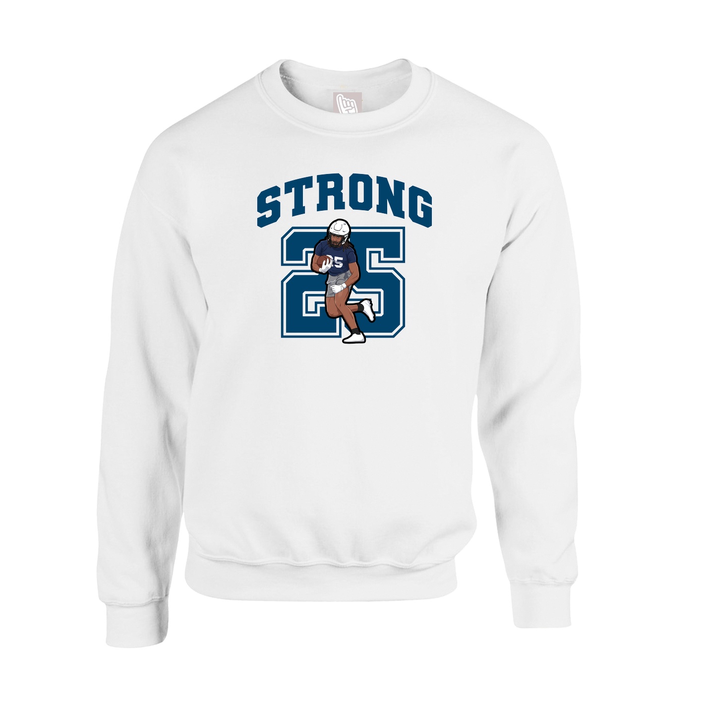 Fleece Crew — Number in White