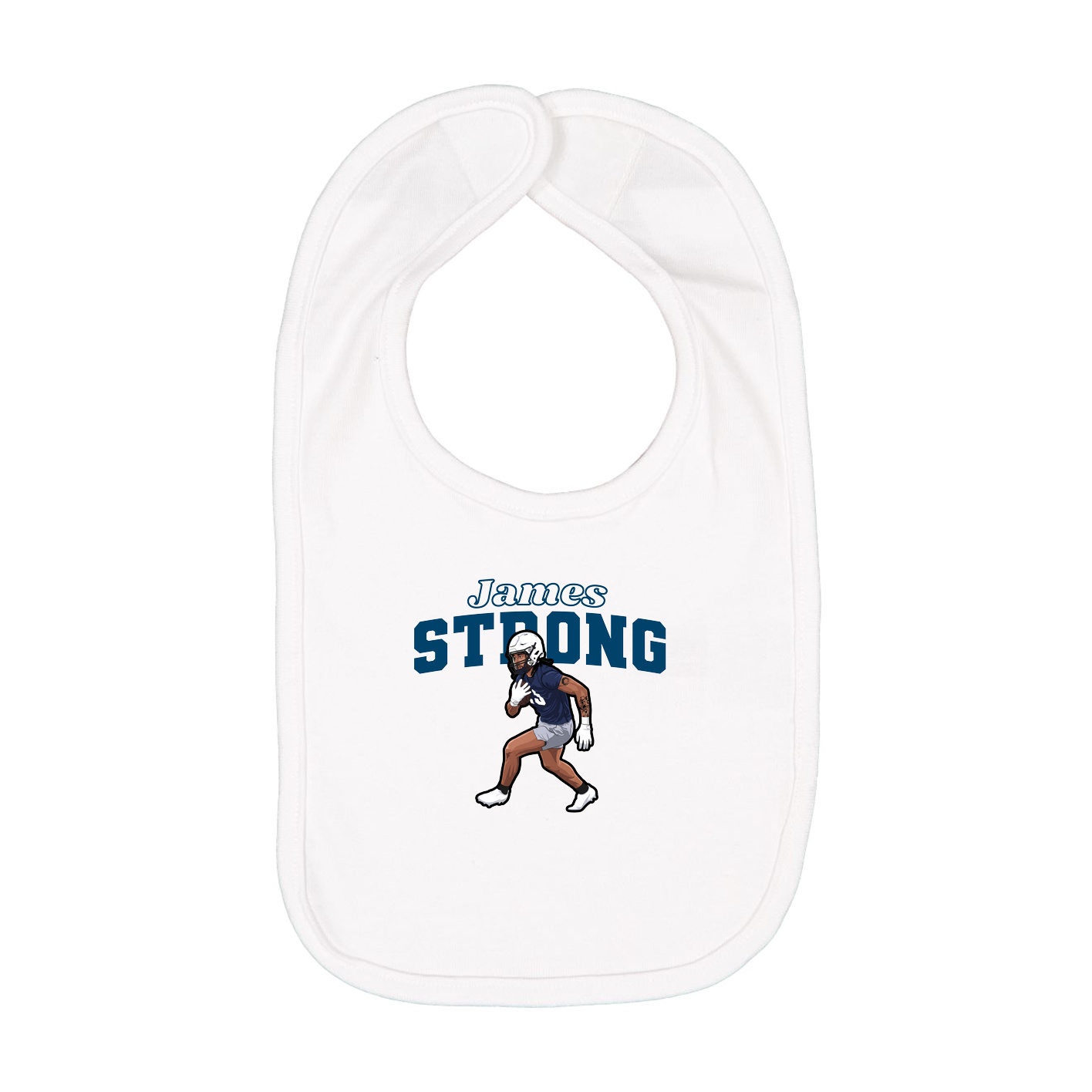 Infant Bib — Name Arch in White