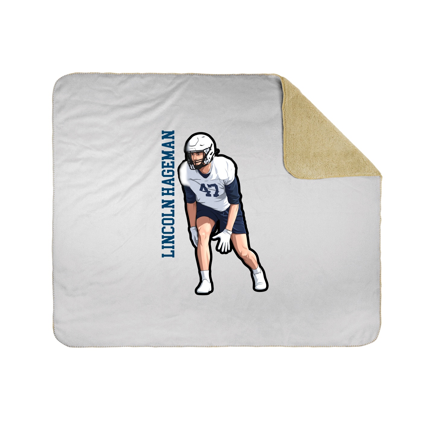 Throw Blanket — Name Vertical in White