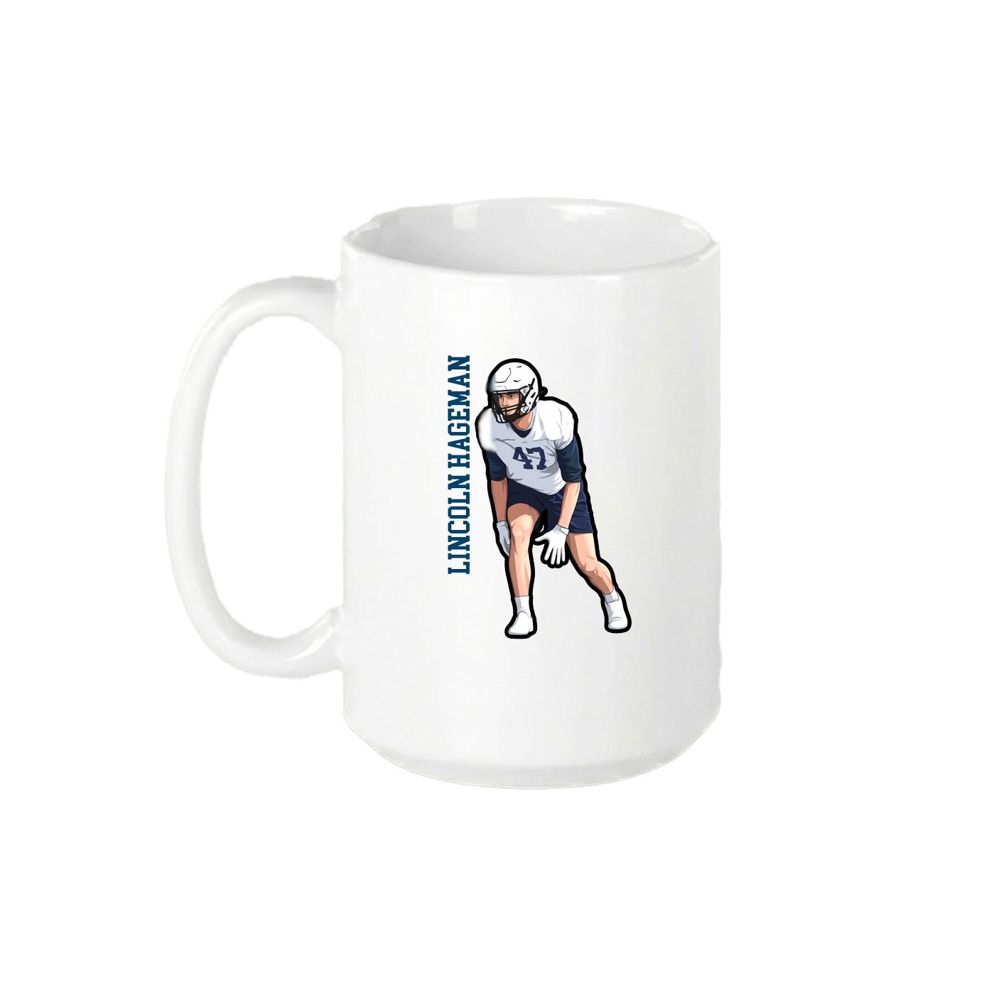 15oz Coffee Mug — Name Vertical in White