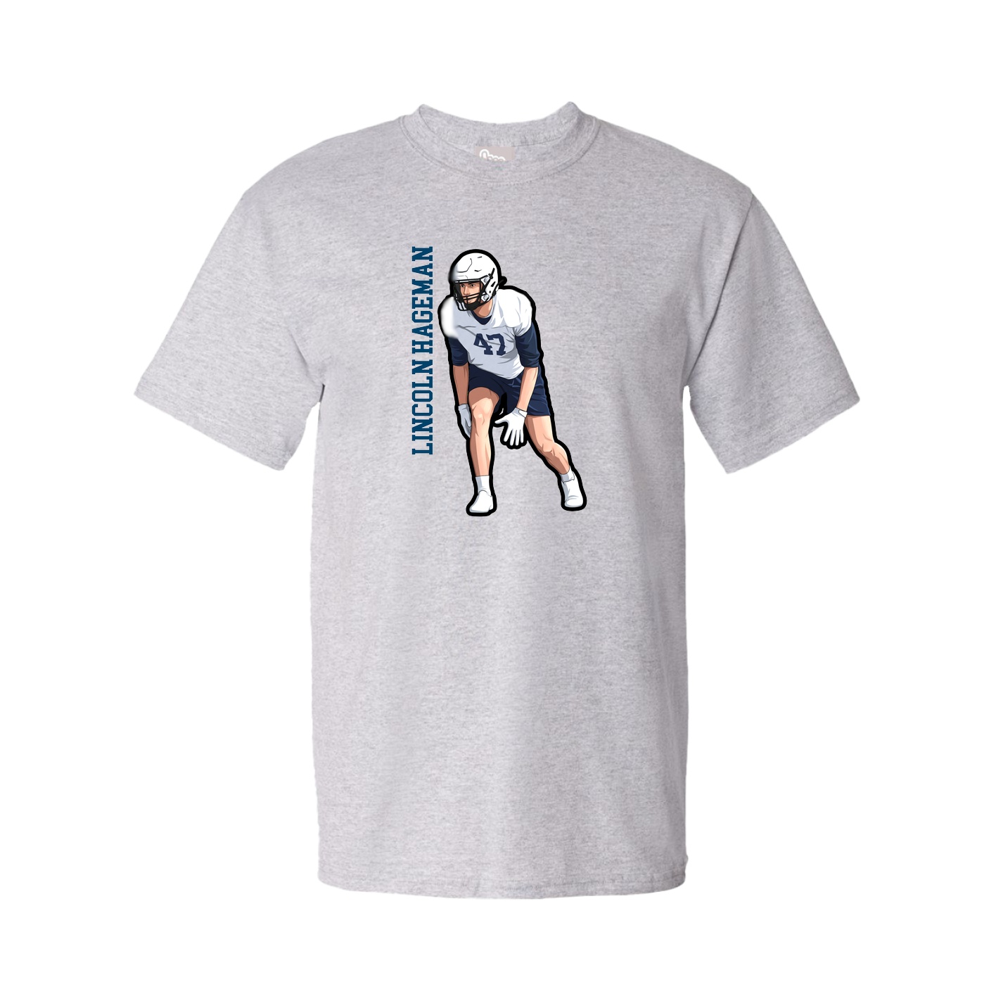 Tee — Name Vertical in Grey