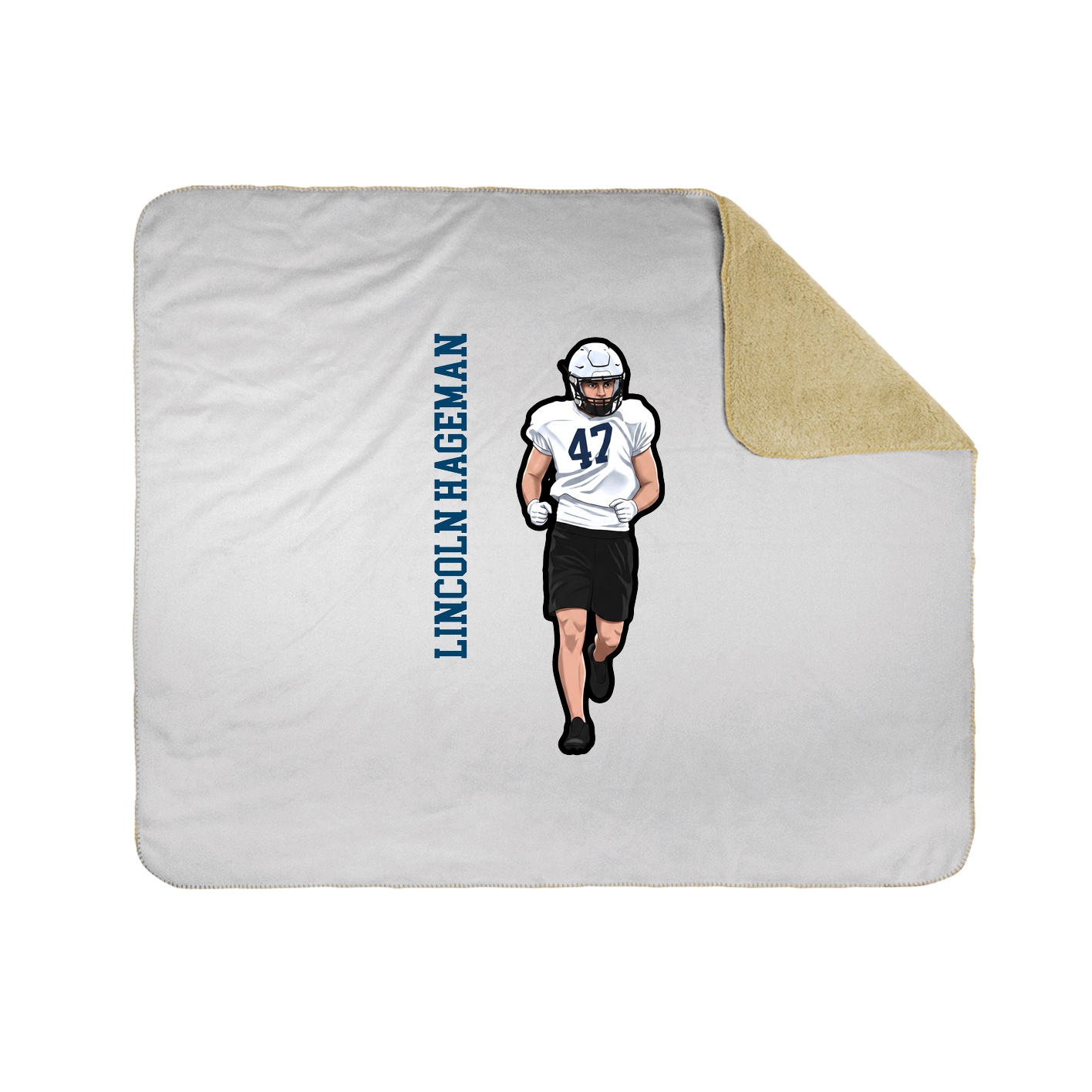 Throw Blanket — Name Vertical in White
