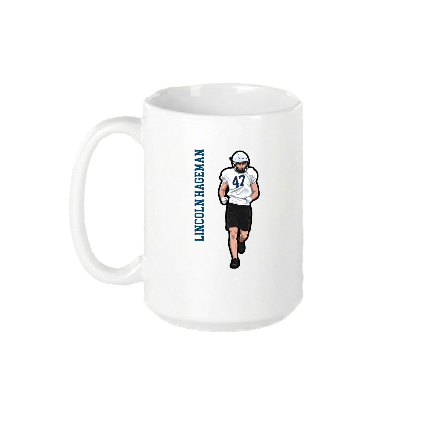 15oz Coffee Mug — Name Vertical in White