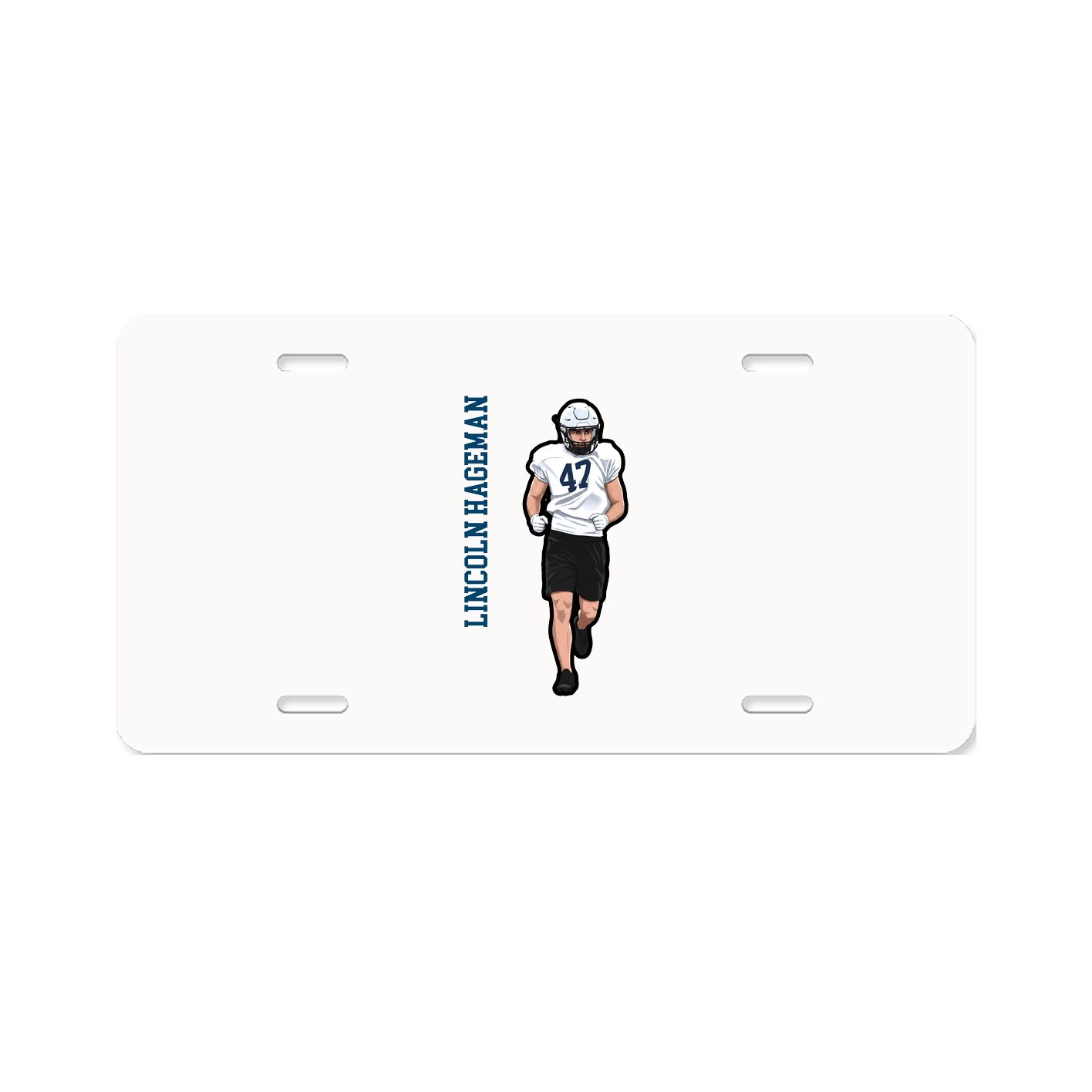 License Plate — Name Vertical in Classic