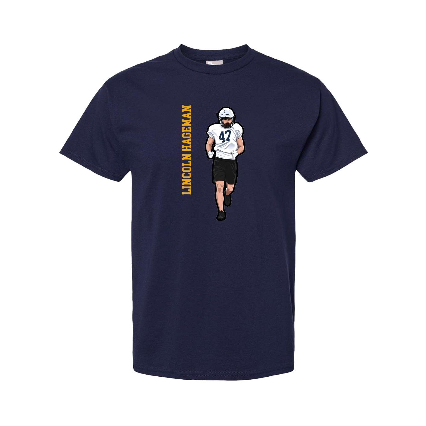 Youth Tee — Name Vertical in Navy