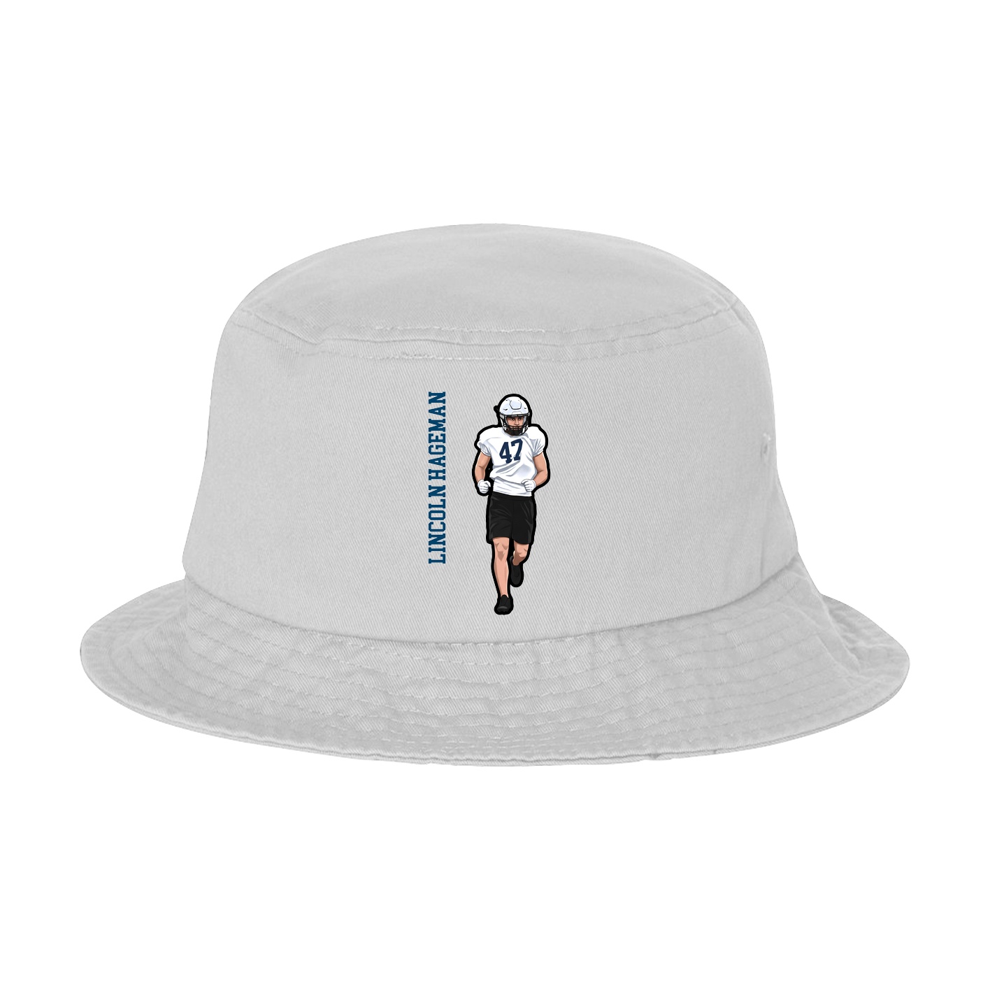 Bucket Cap — Name Vertical in White