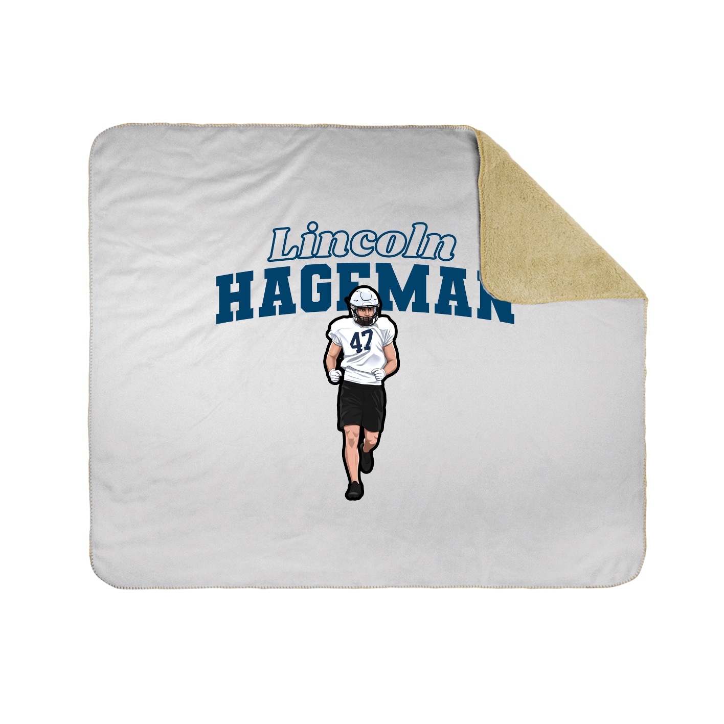 Throw Blanket — Name Arch in White