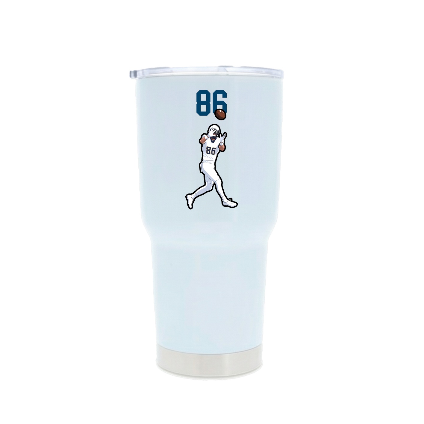 30oz Stainless Steel Tumbler — Number Top in White