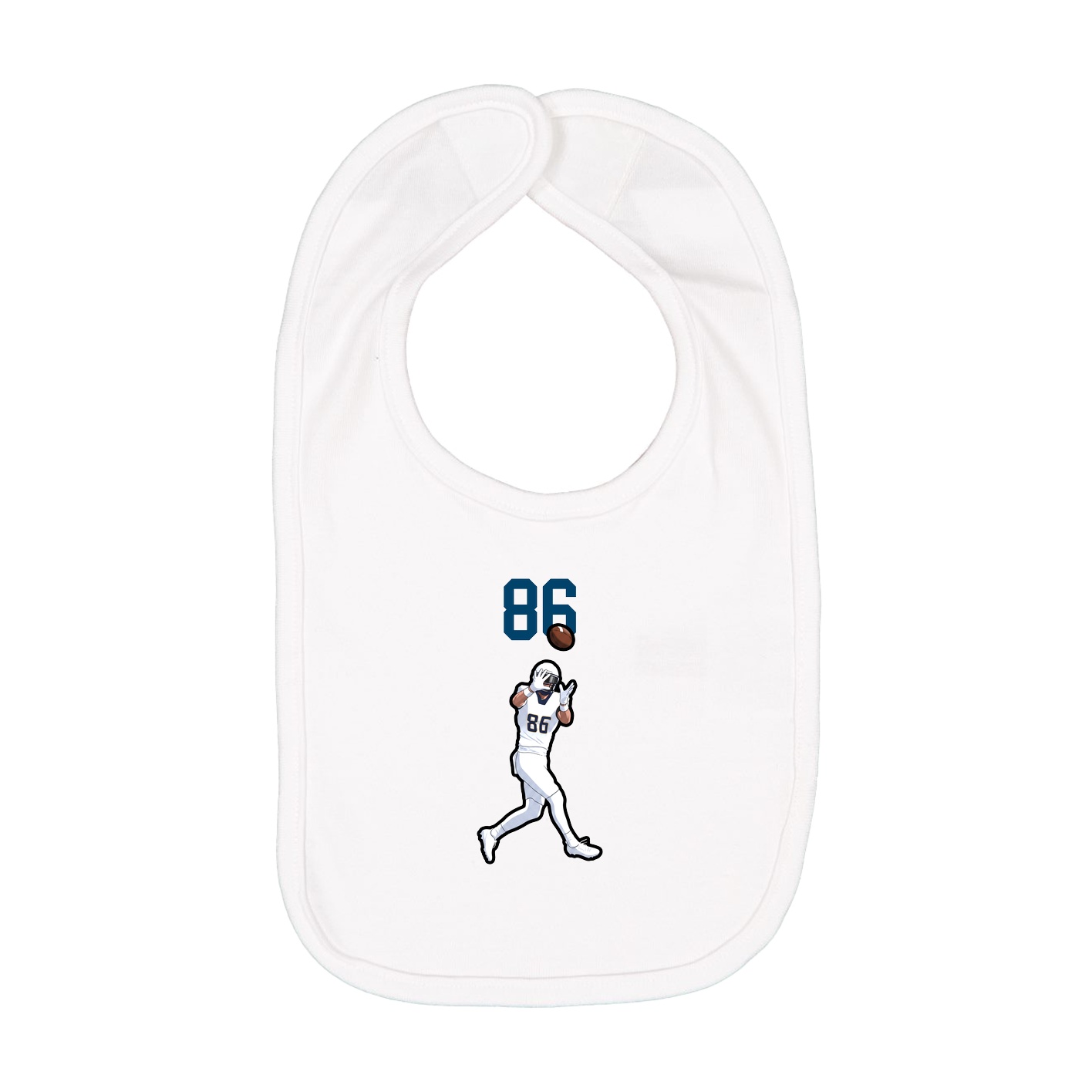 Infant Bib — Number Top in White