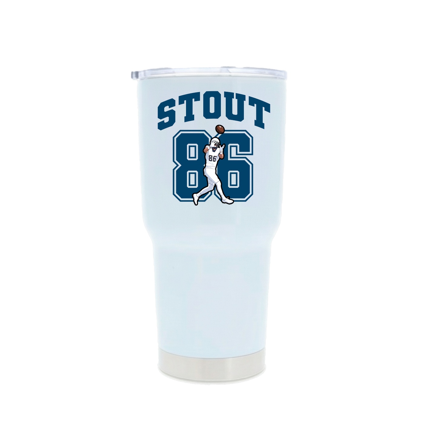 30oz Stainless Steel Tumbler — Number in White