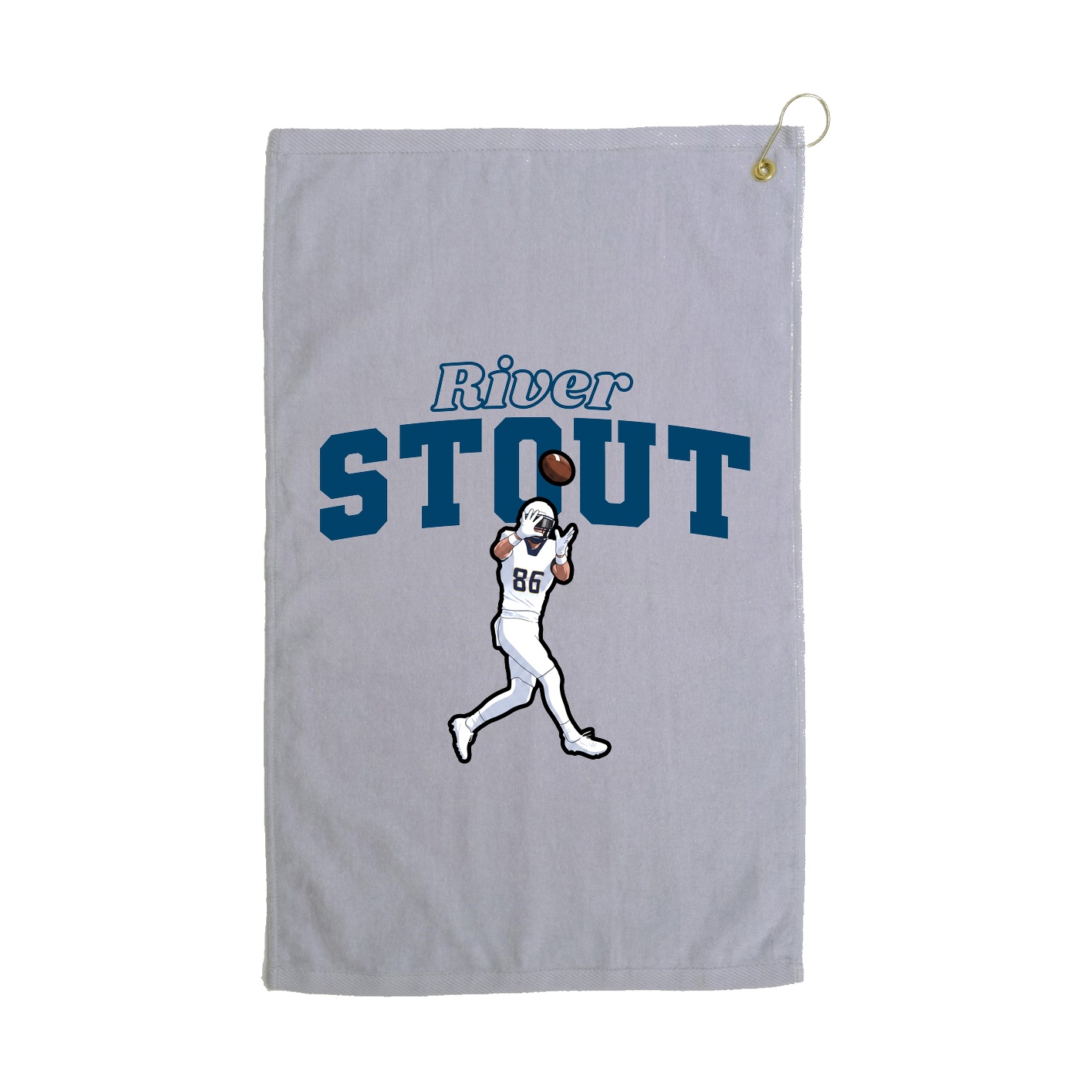 Golf Towel — Name Arch in Grey