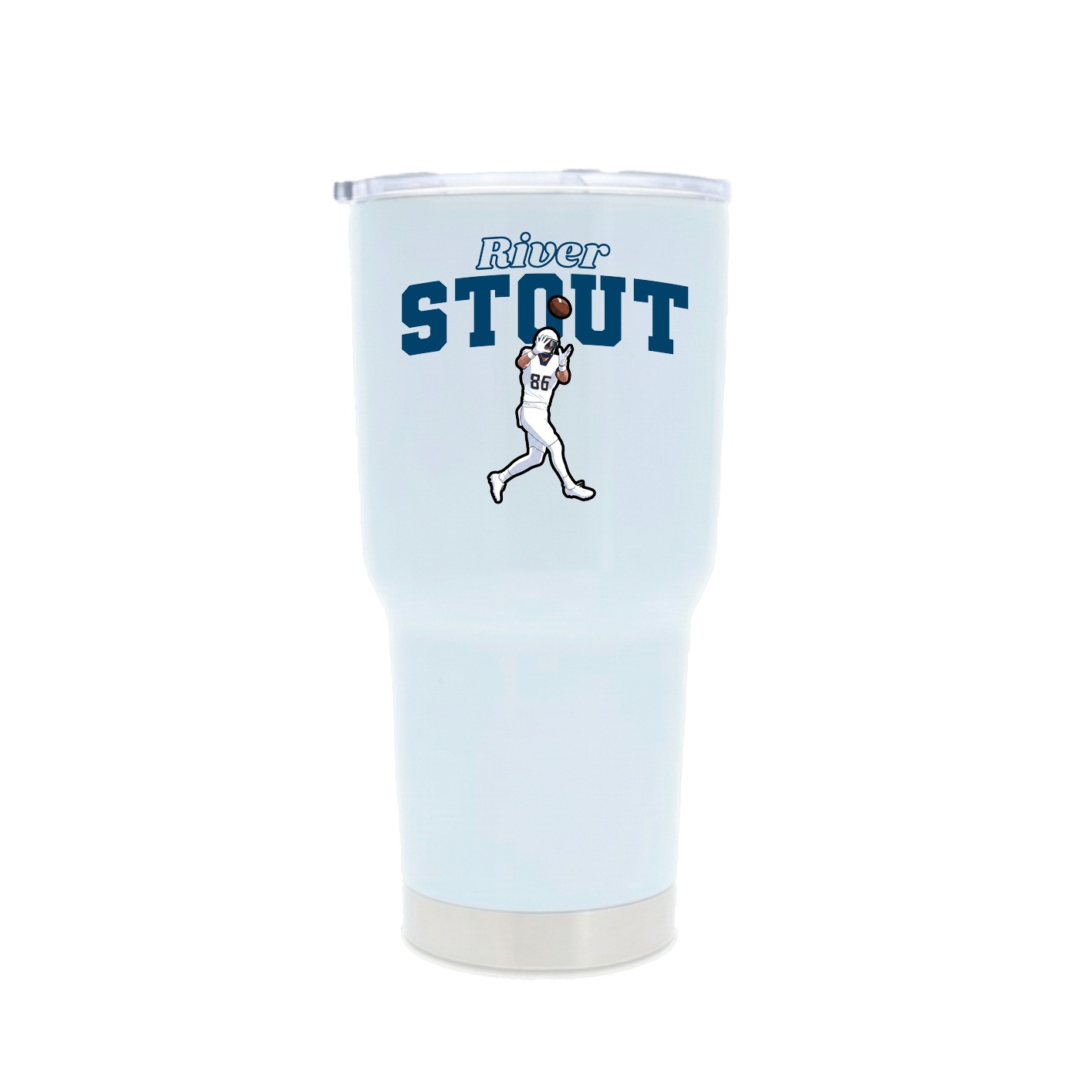 30oz Stainless Steel Tumbler — Name Arch in White