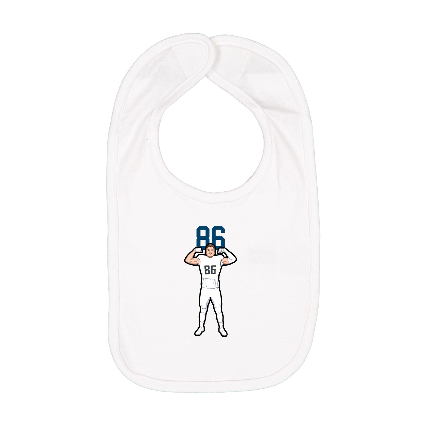 Infant Bib — Number Top in White