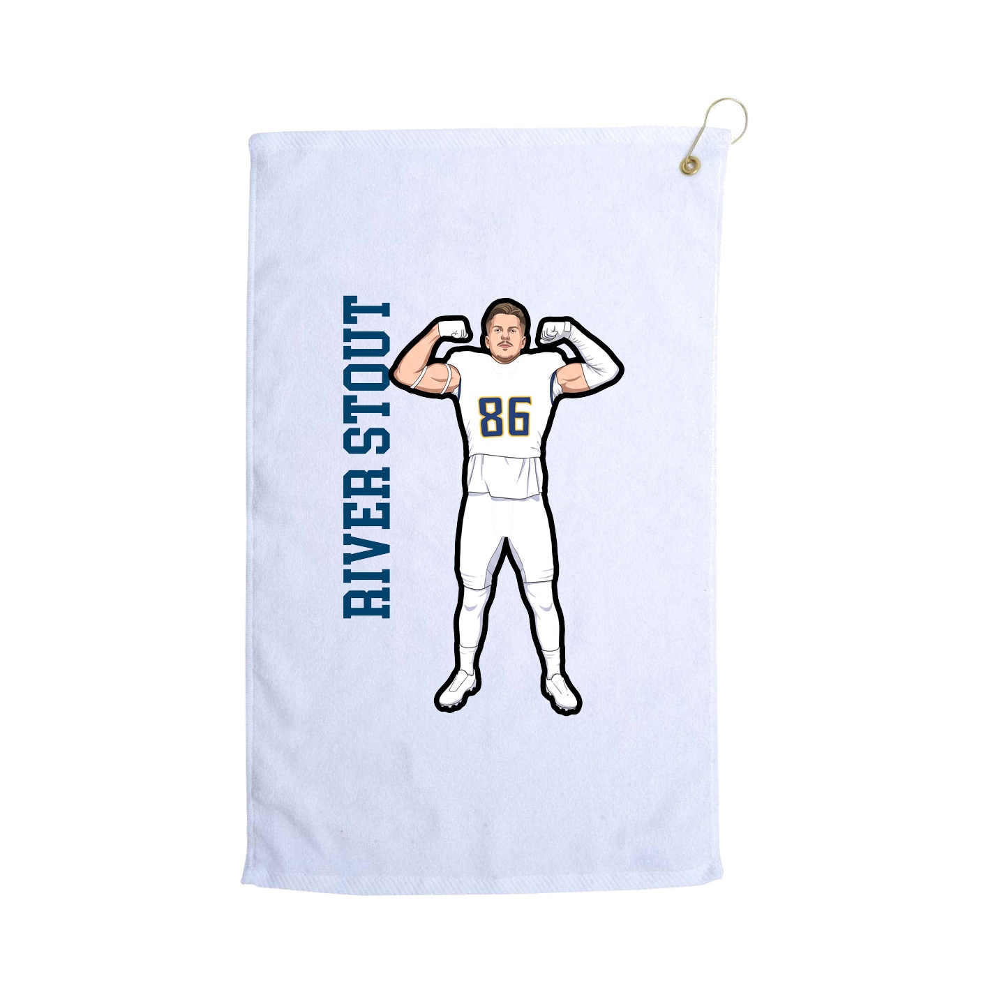 Golf Towel — Name Vertical in White