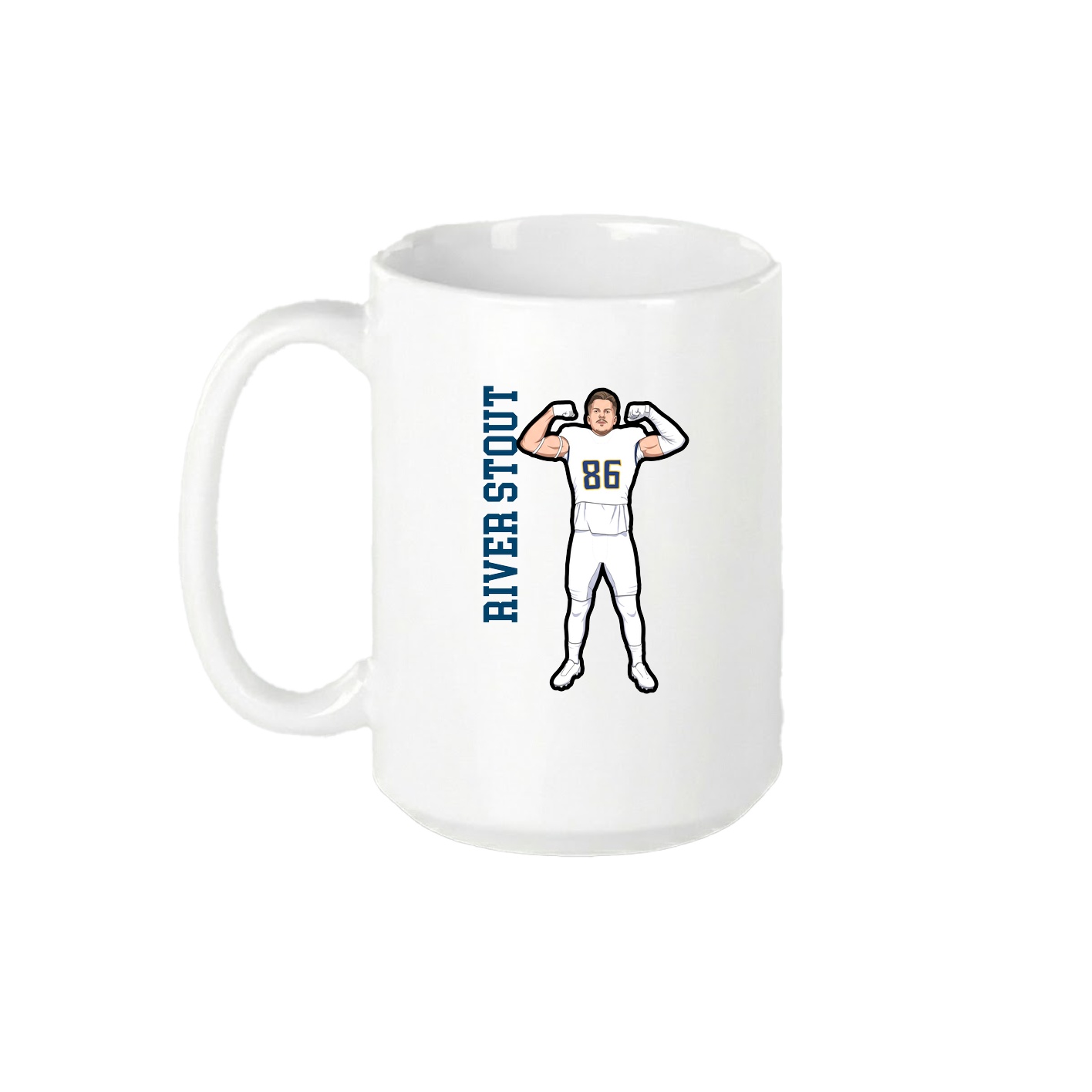 15oz Coffee Mug — Name Vertical in White