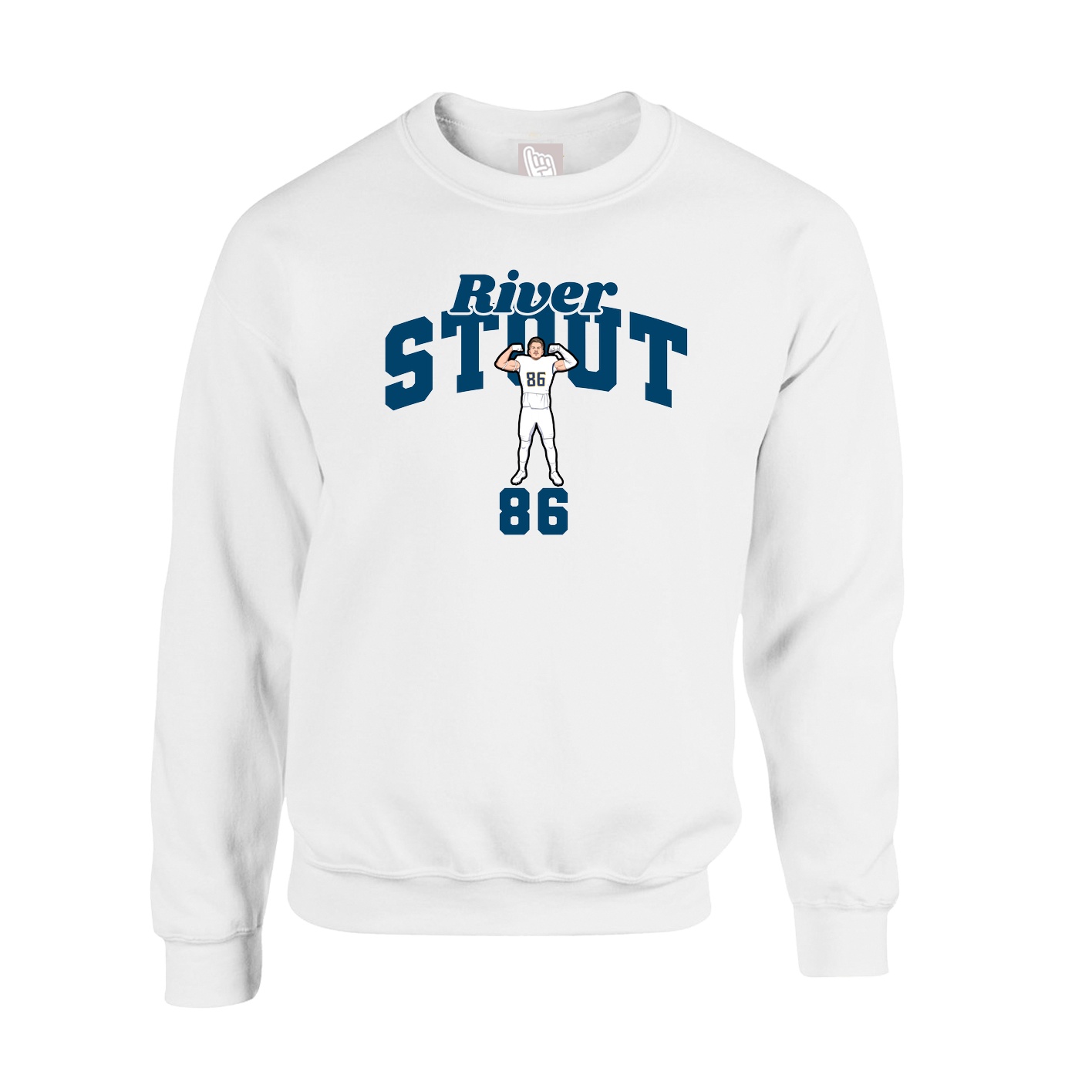Fleece Crew — Signature Arch in White