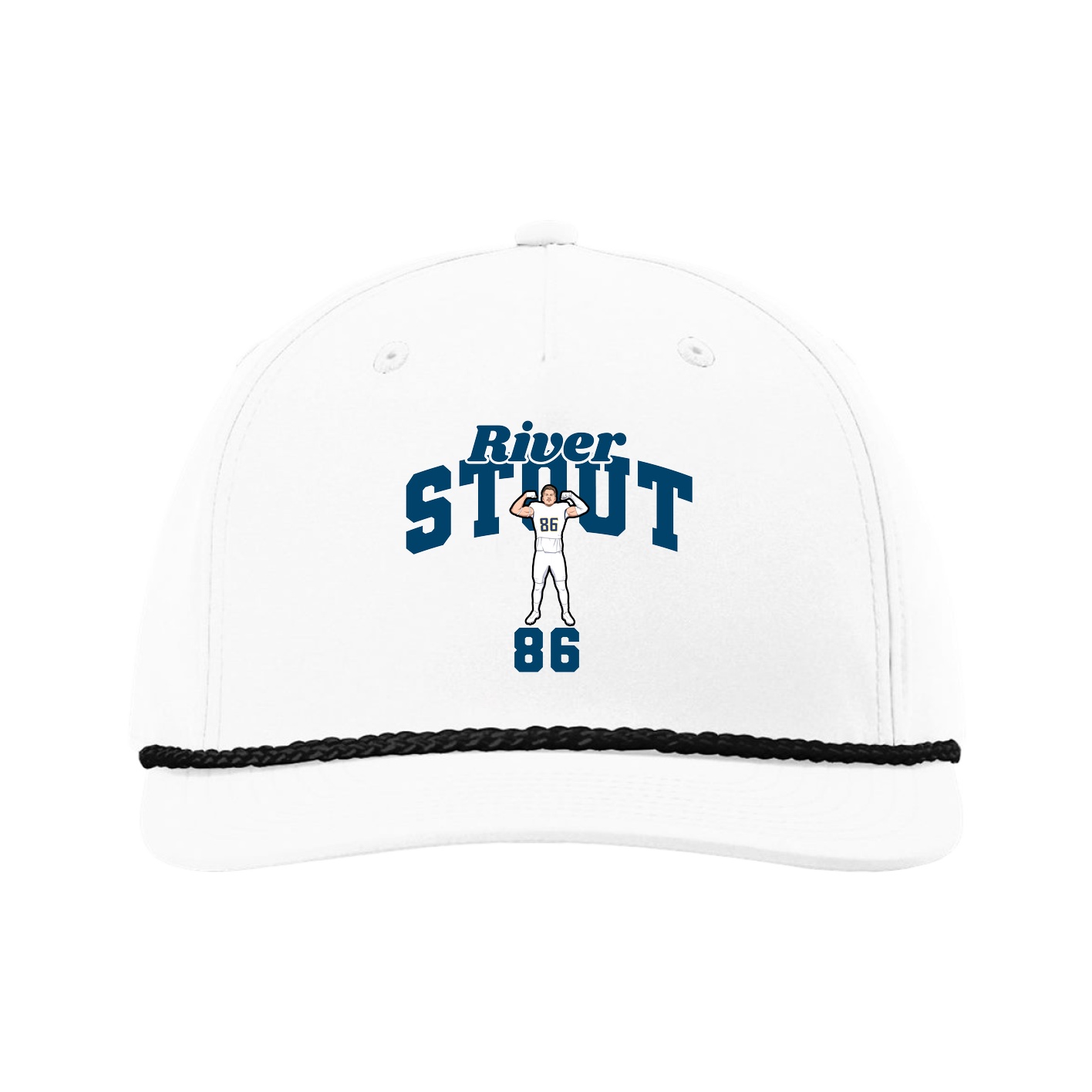 Five-Panel Classic Rope Cap — Signature Arch in White