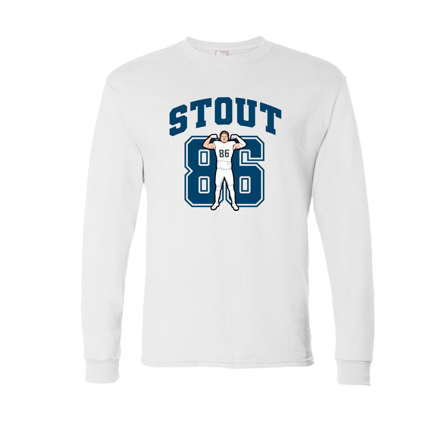 Long Sleeve Tee — Number in White