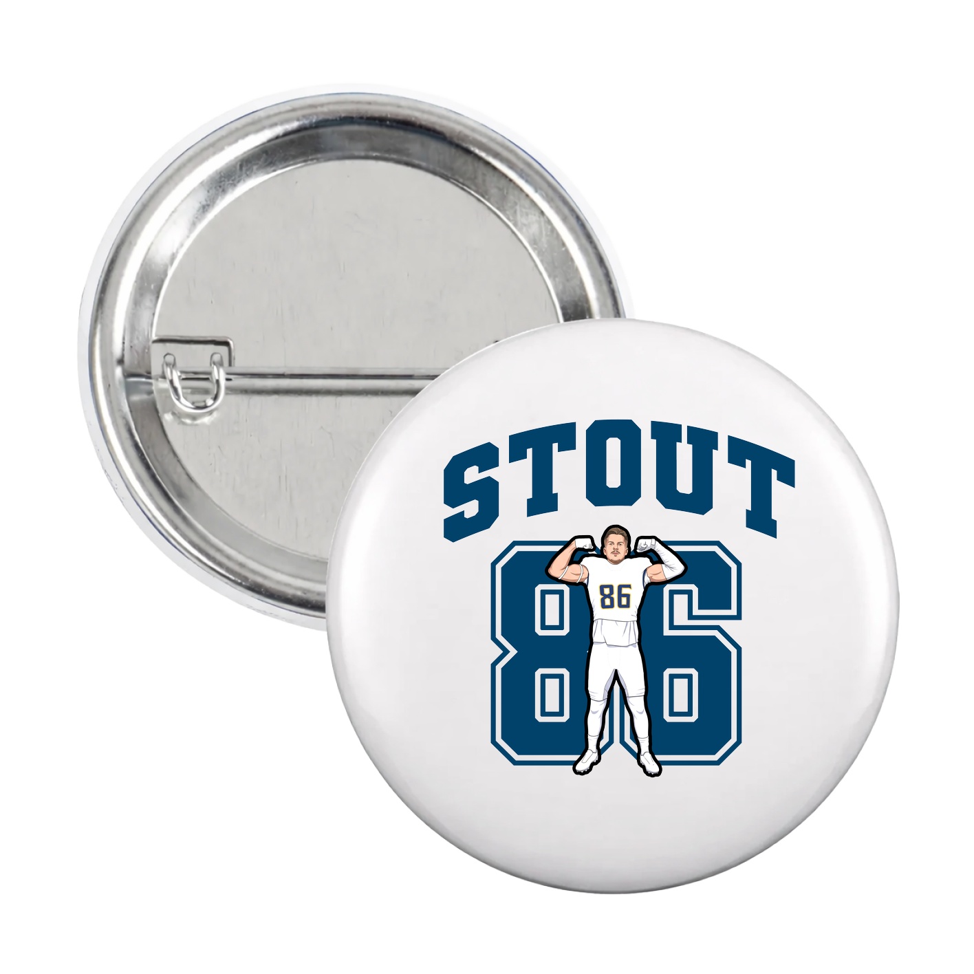 Game Day Button — Number in White