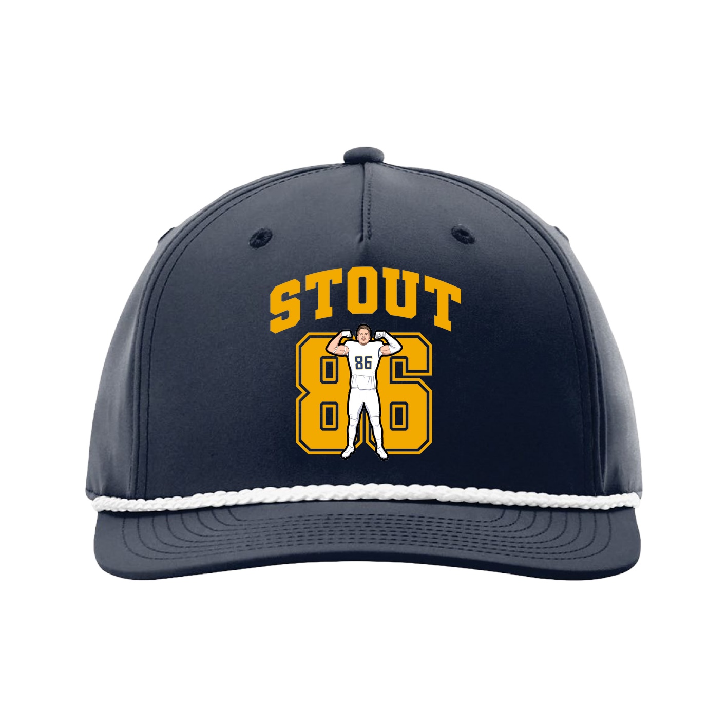 Five-Panel Classic Rope Cap — Number in Navy