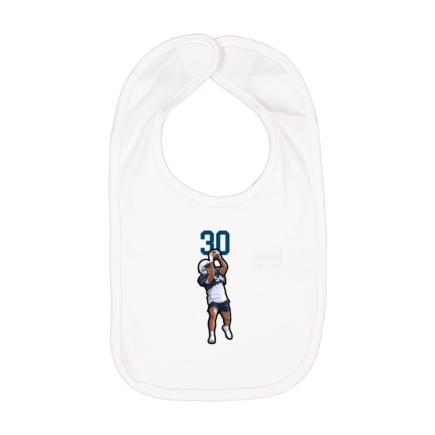 Infant Bib — Number Top in White