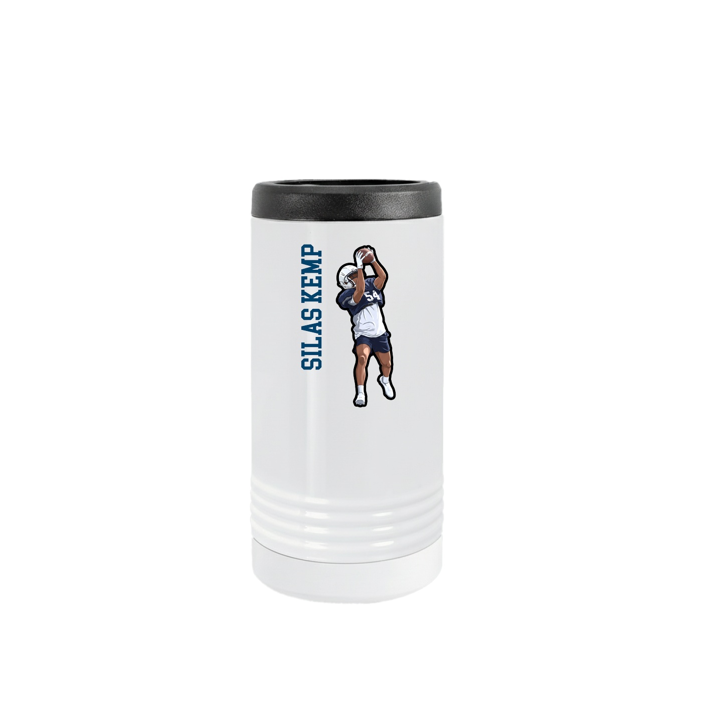 Slim Beverage Holder — Name Vertical in White