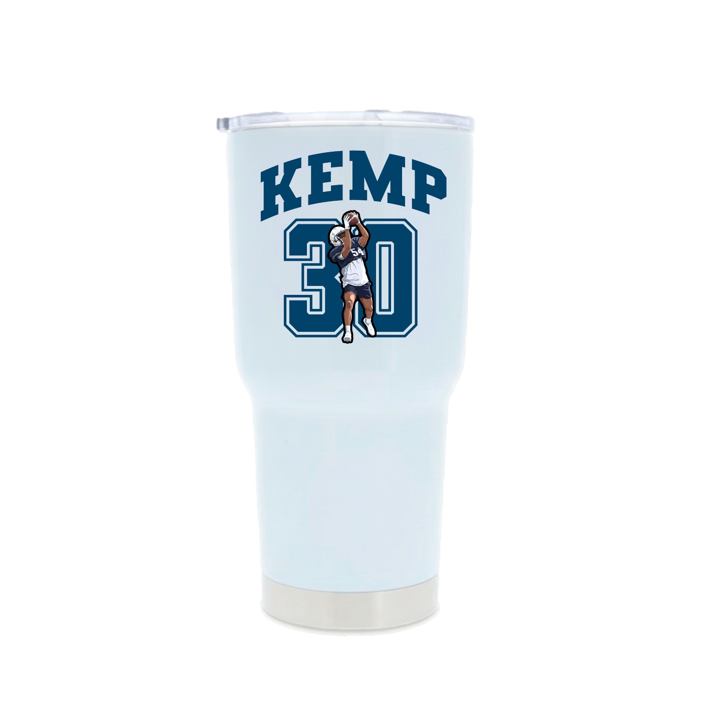 30oz Stainless Steel Tumbler — Number in White
