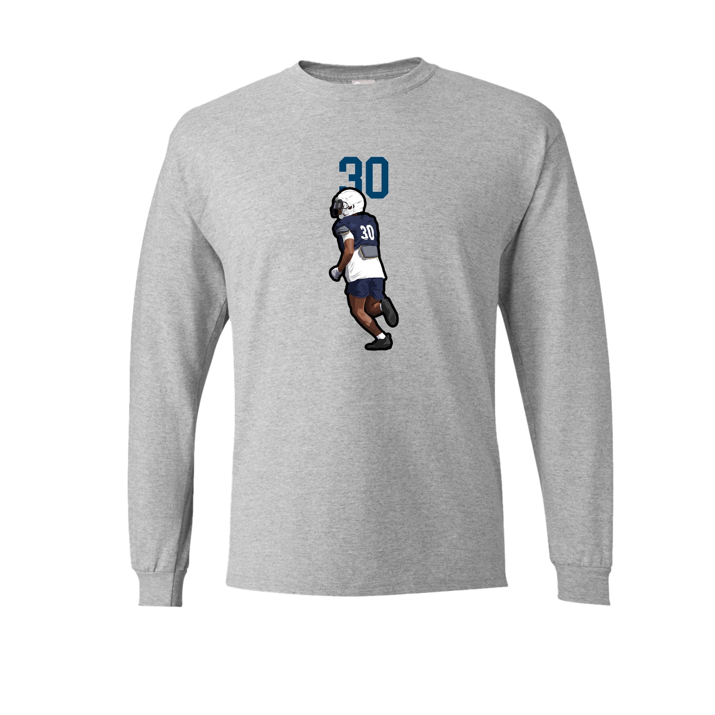 Long Sleeve Tee — Number Top in Grey