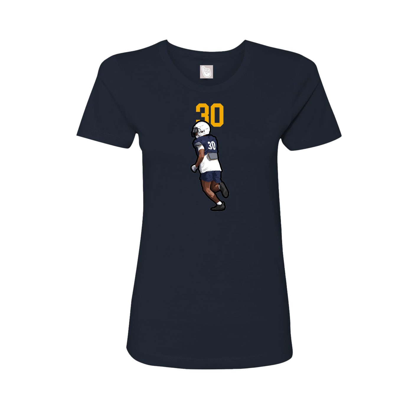 Fitted Women's Tee — Number Top in Navy