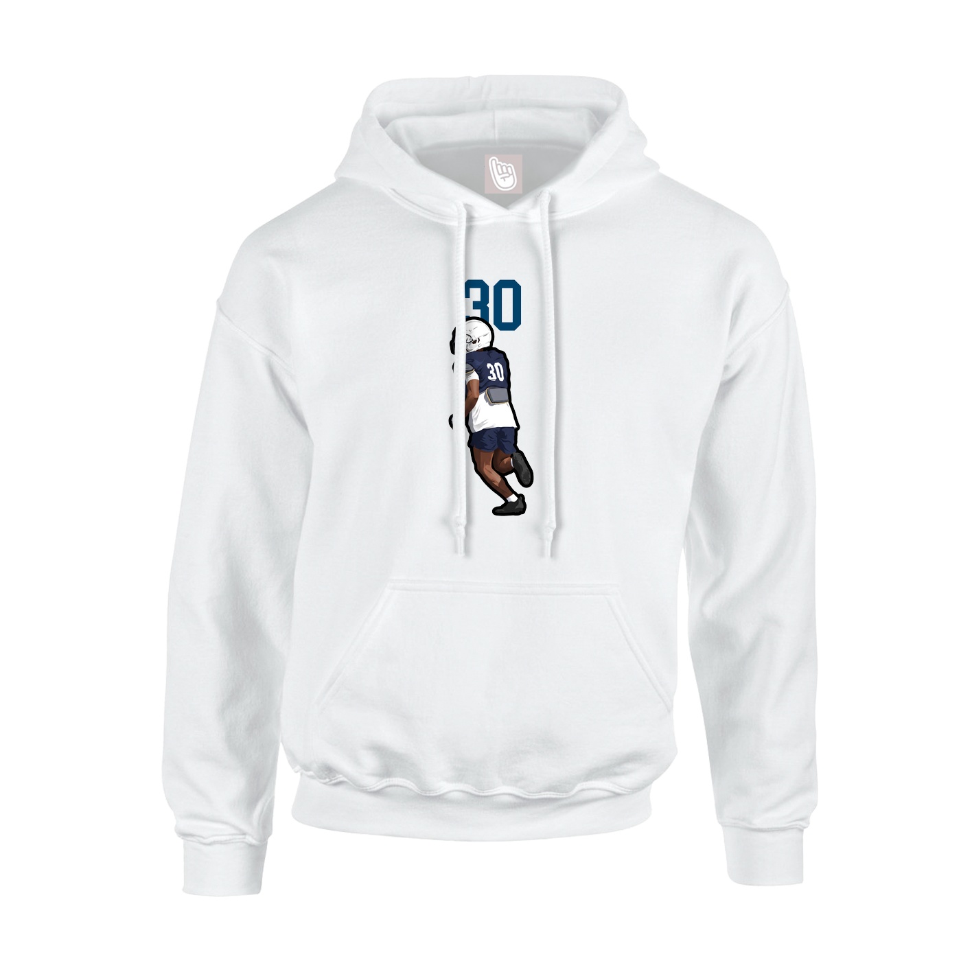 Youth Hoodie — Number Top in White