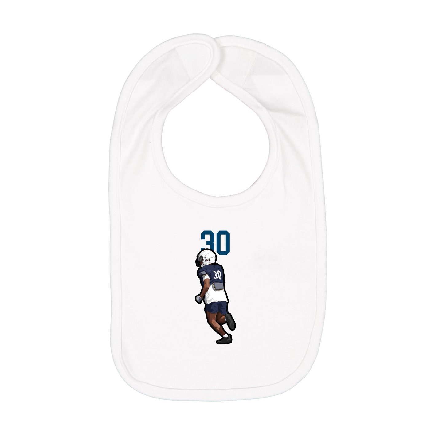 Infant Bib — Number Top in White
