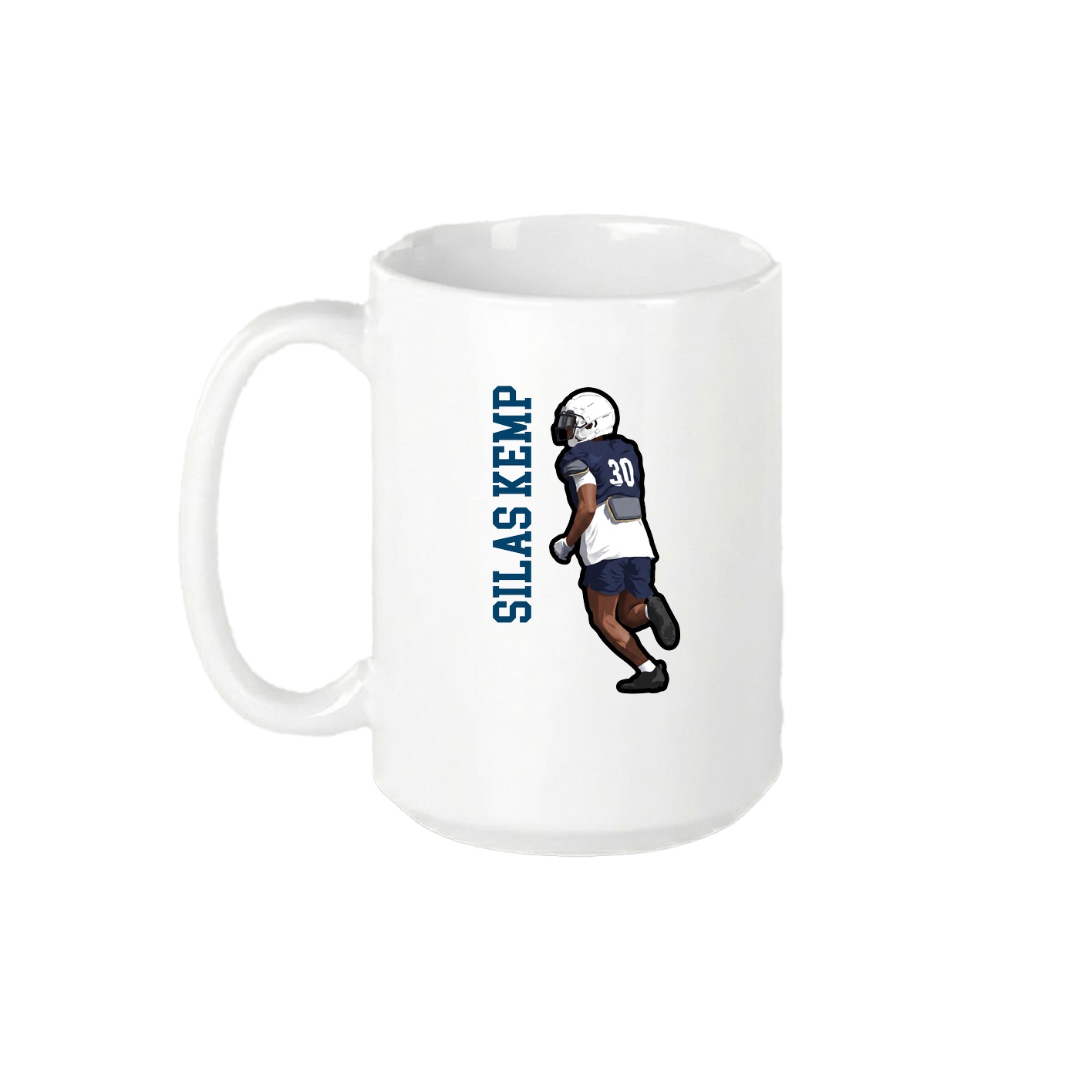 15oz Coffee Mug — Name Vertical in White