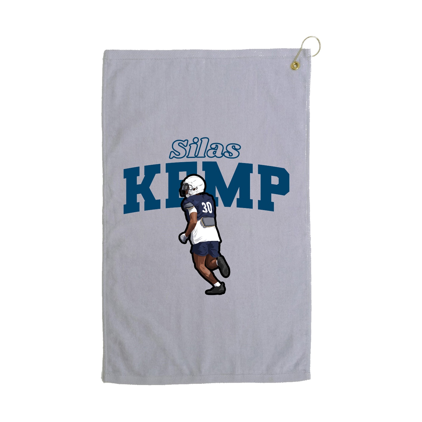 Golf Towel — Name Arch in Grey