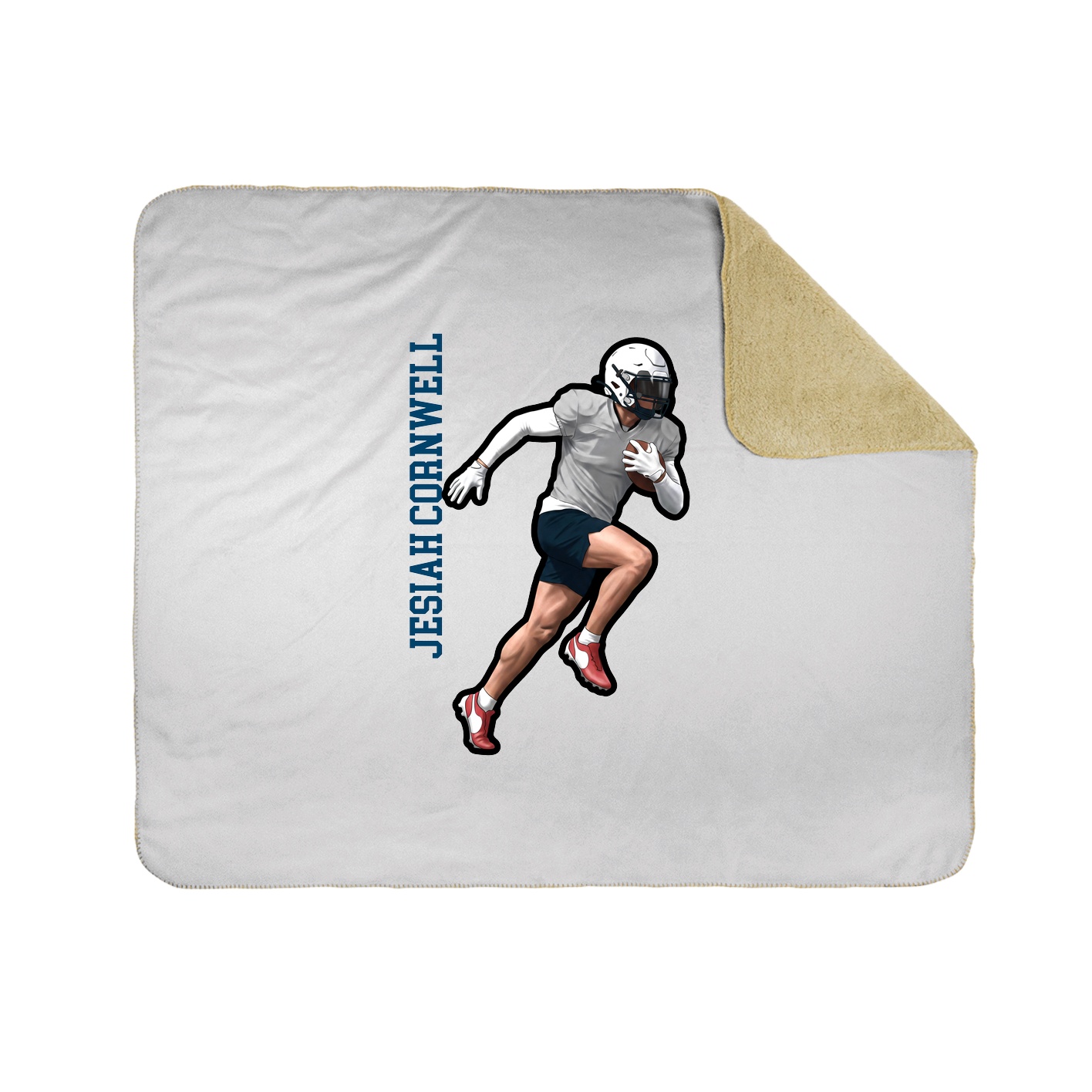 Throw Blanket — Name Vertical in White