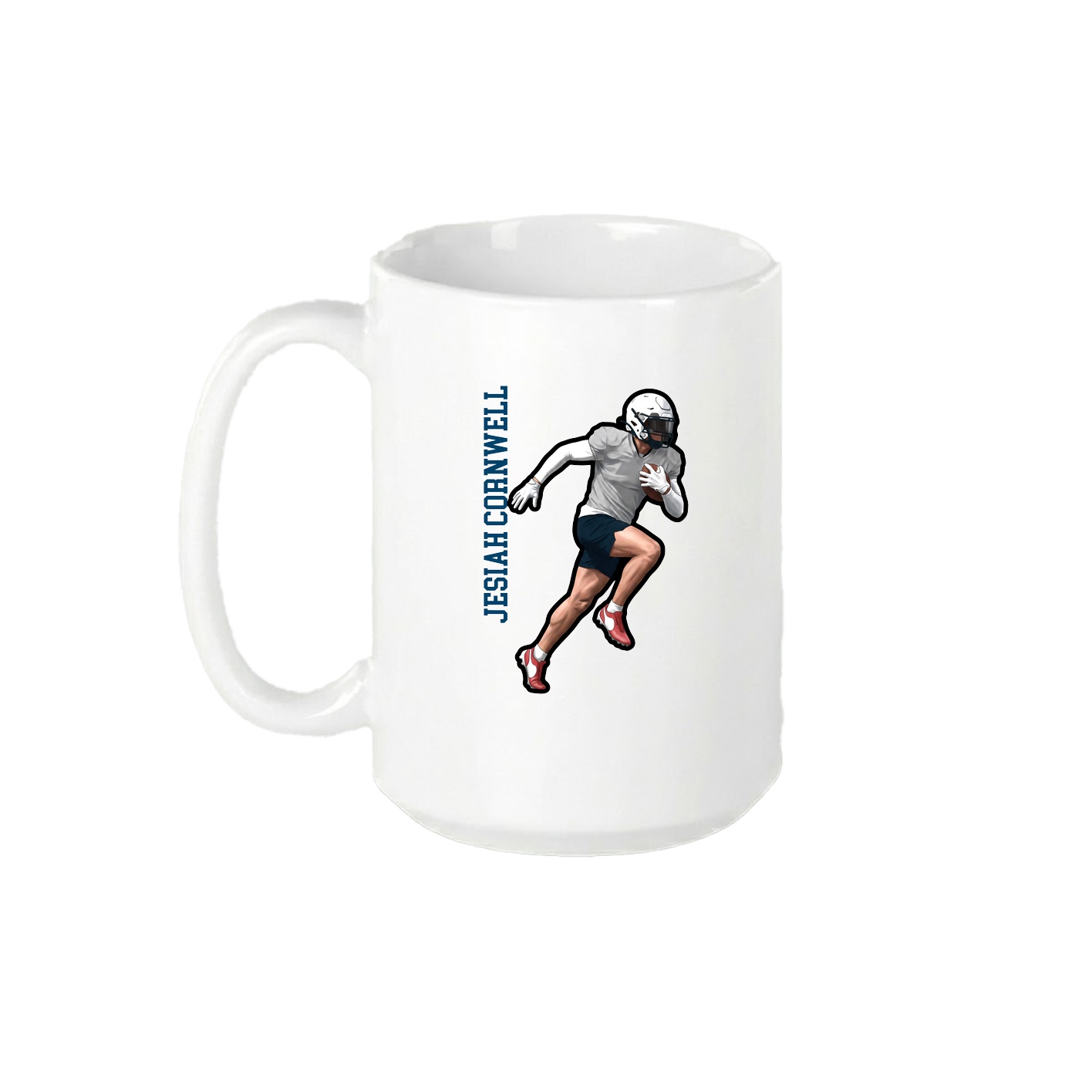 15oz Coffee Mug — Name Vertical in White