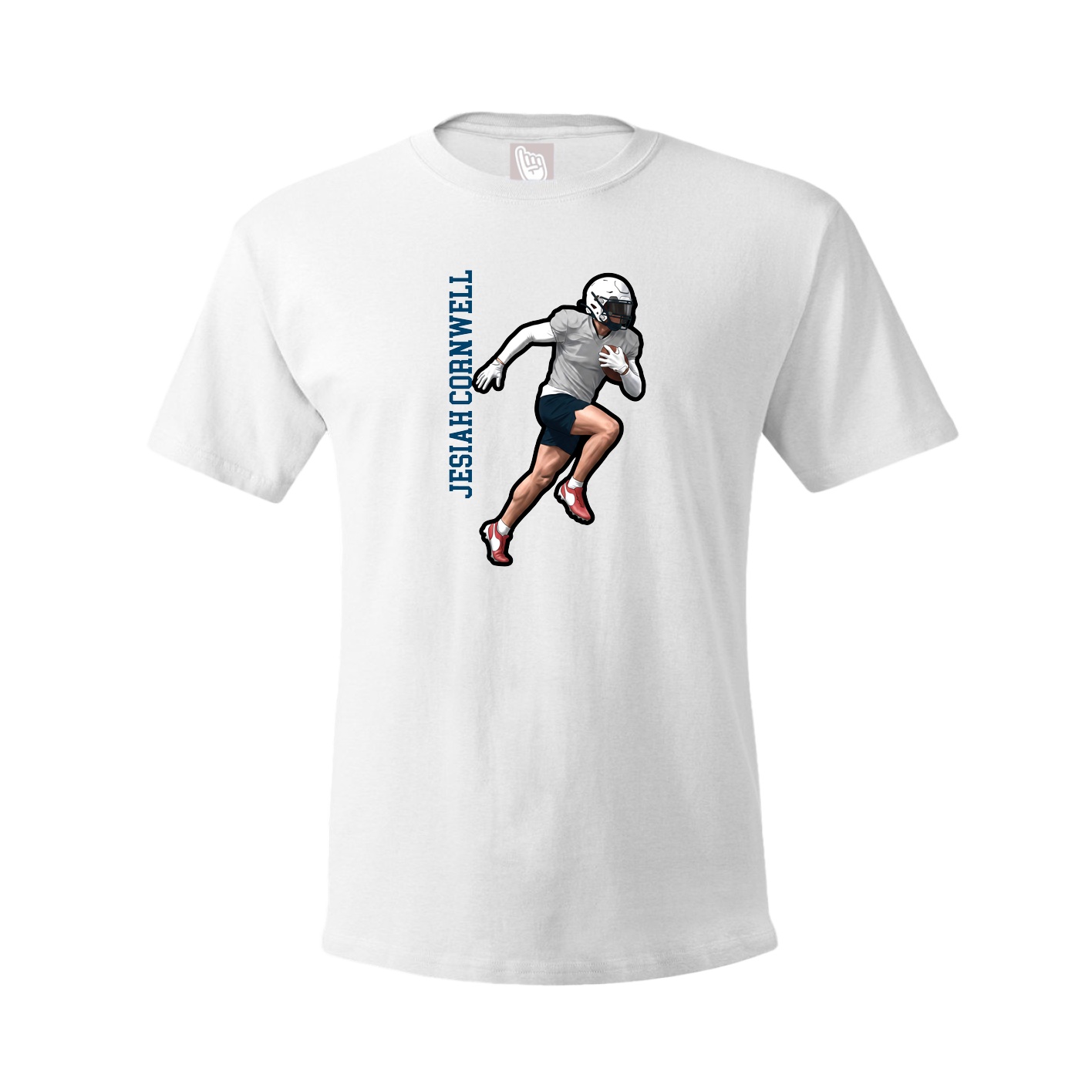 Tee — Name Vertical in White